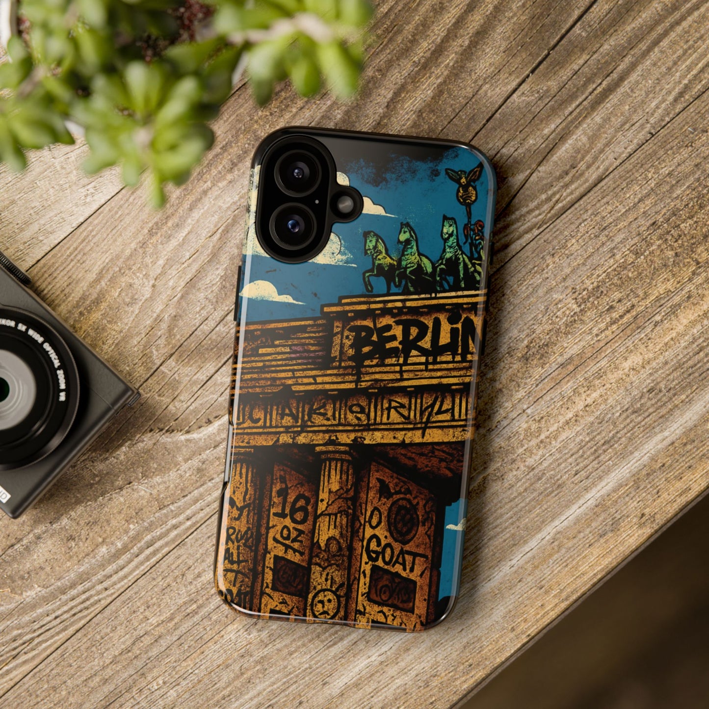 „Berlin Raw – Etui na telefon w stylu ulicznym z Bramą Brandenburską w stylu graffiti”