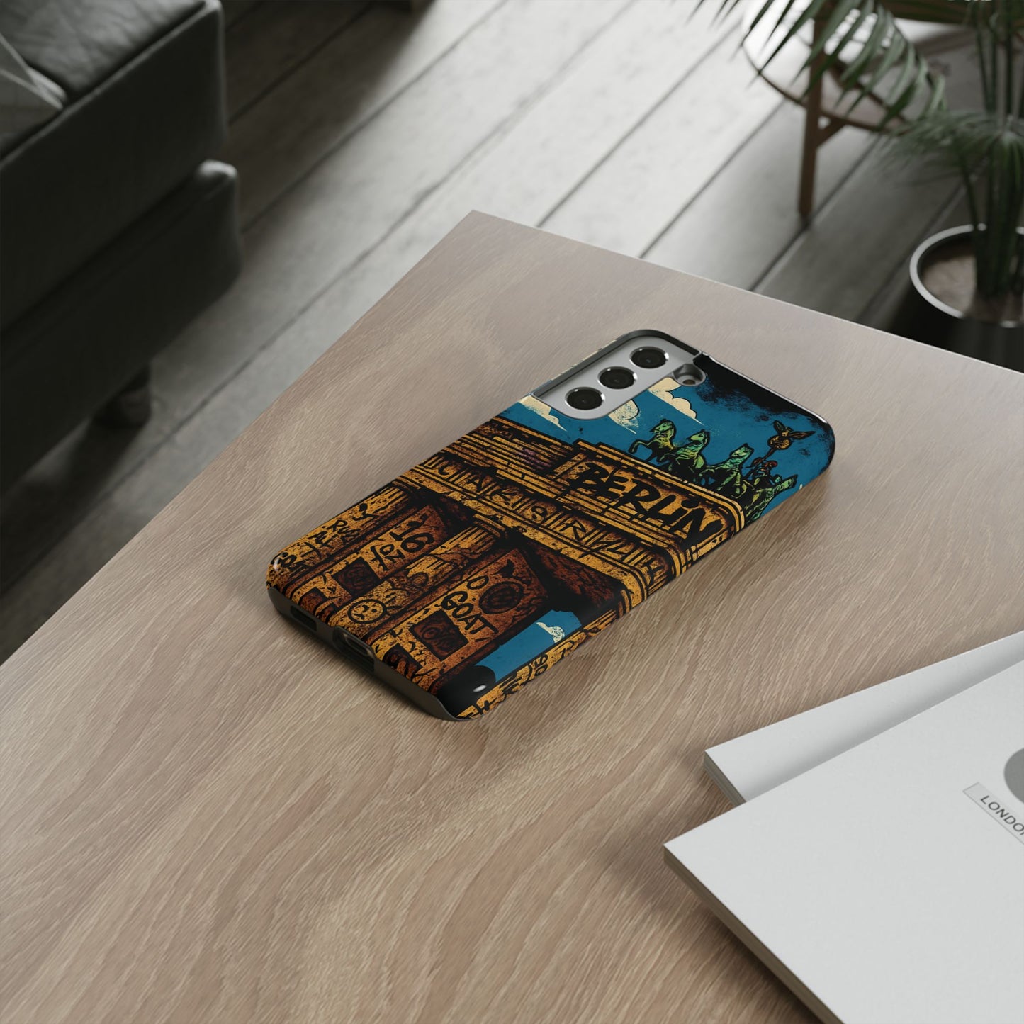 „Berlin Raw – Etui na telefon w stylu ulicznym z Bramą Brandenburską w stylu graffiti”