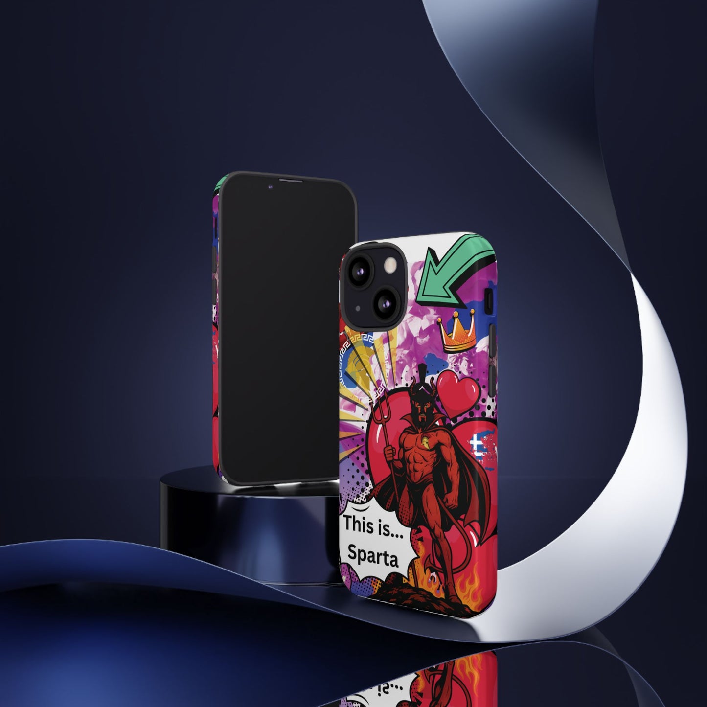 🔥 „To jest Sparta!” – Etui na telefon Pop Art Devil