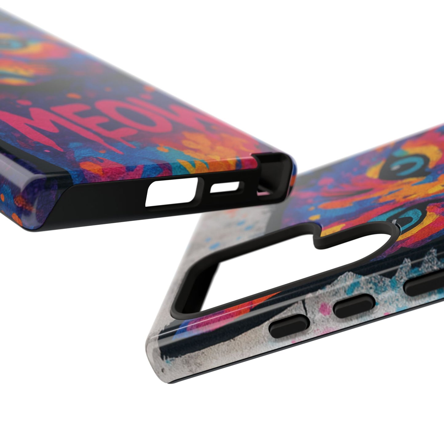 “Meow Madness – Graffiti Cat Phone Case in Street Art Look”