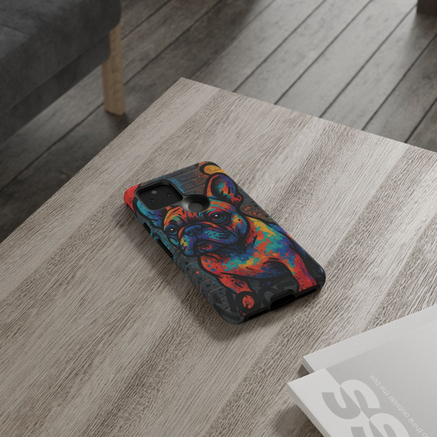 “Urban Woof – Graffiti Dog Phone Case in Street Art Style”
