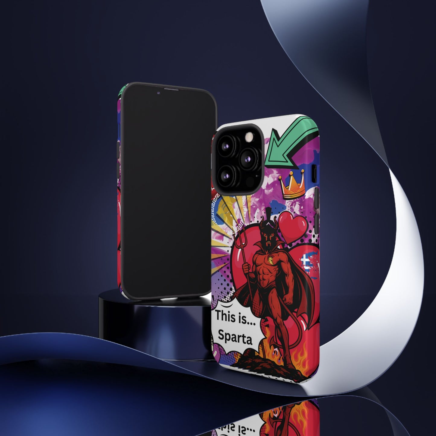 🔥 „To jest Sparta!” – Etui na telefon Pop Art Devil