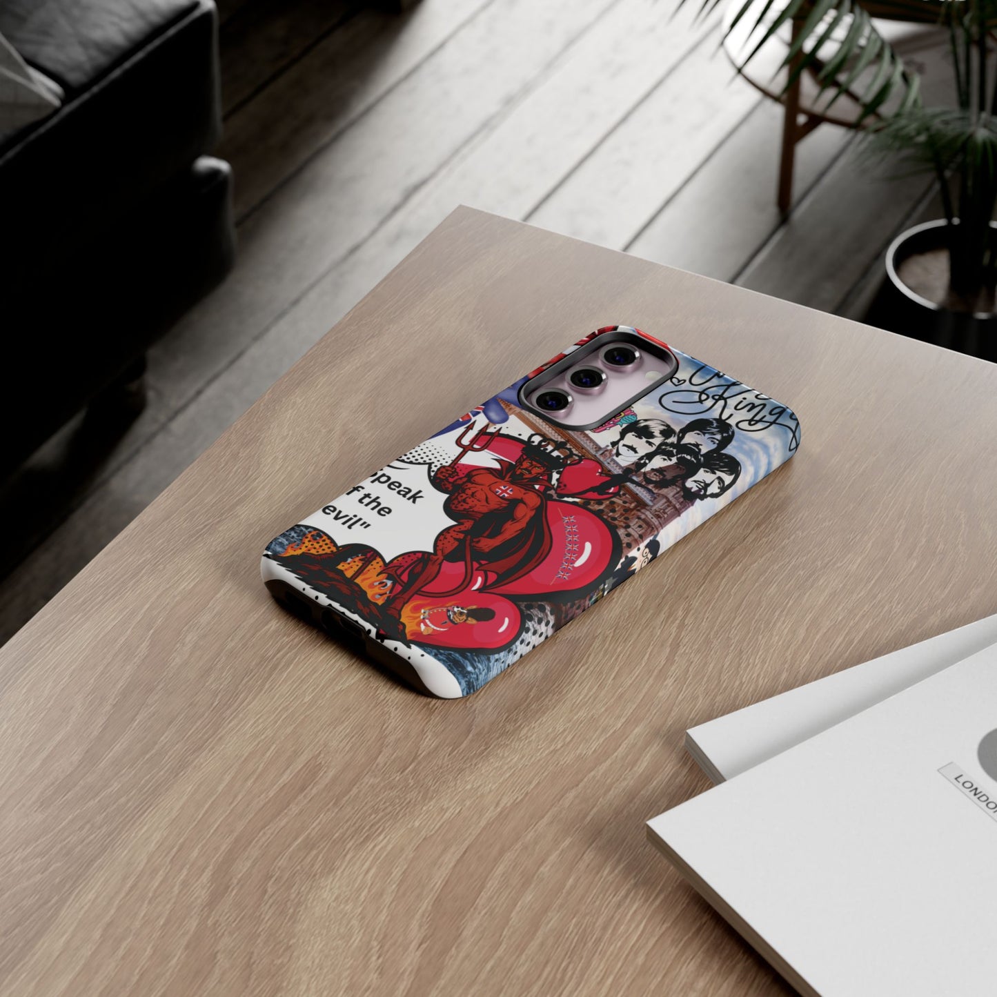 “Speak of the Devil” – Britpop meets Prince of Hell Phone Case