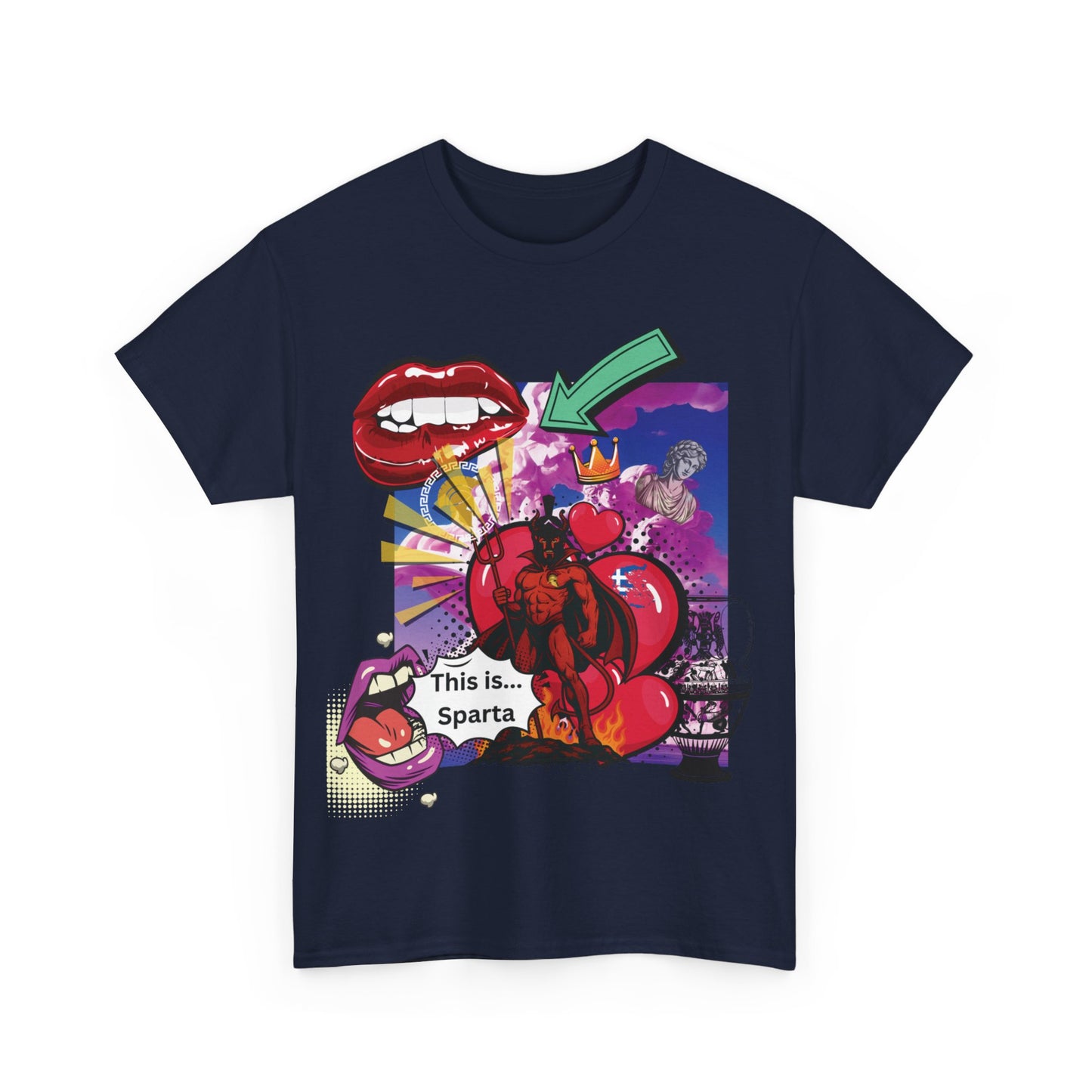 „Miłość, chaos i Sparta” – koszulka pop-art streetwear