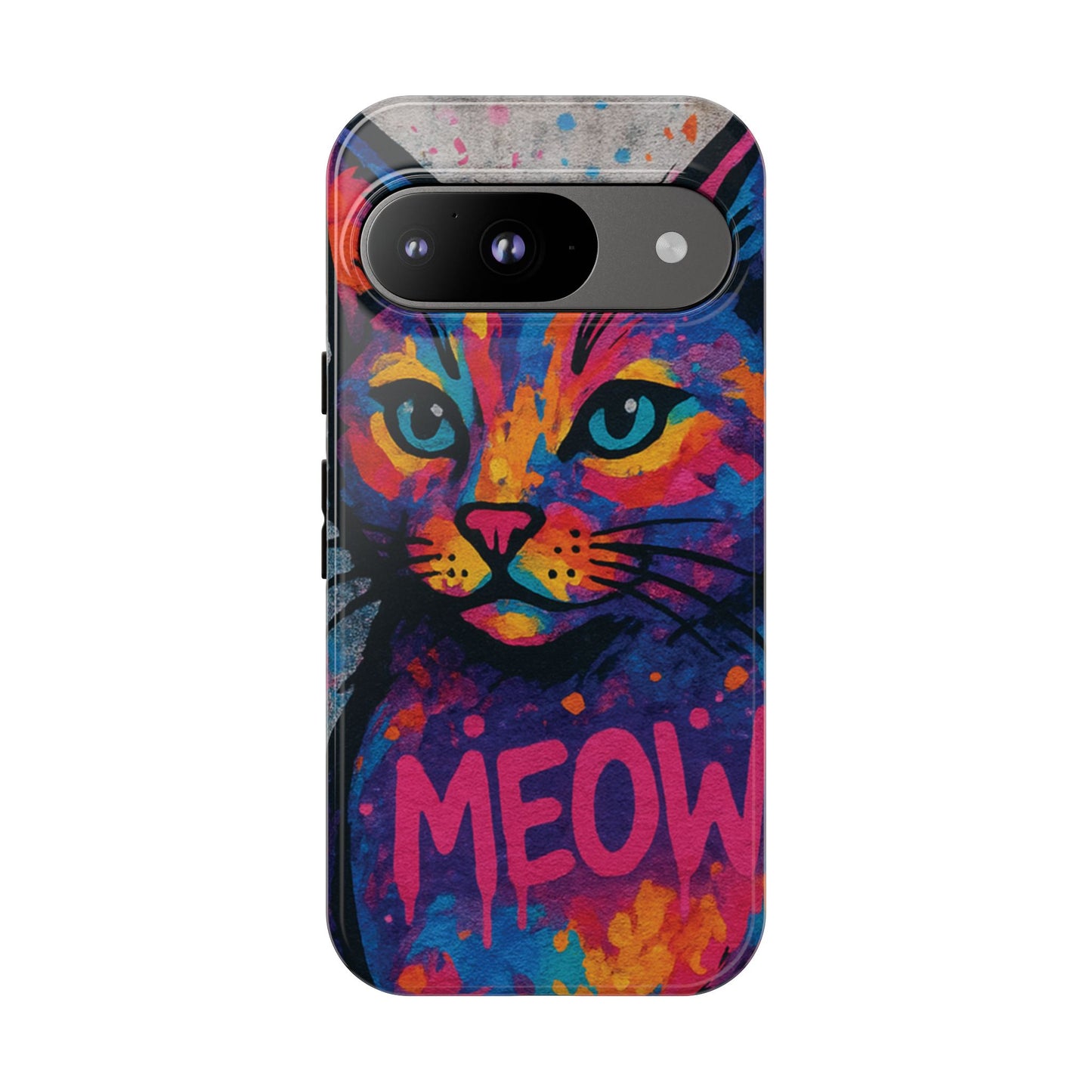 “Meow Madness – Graffiti Cat Phone Case in Street Art Look”