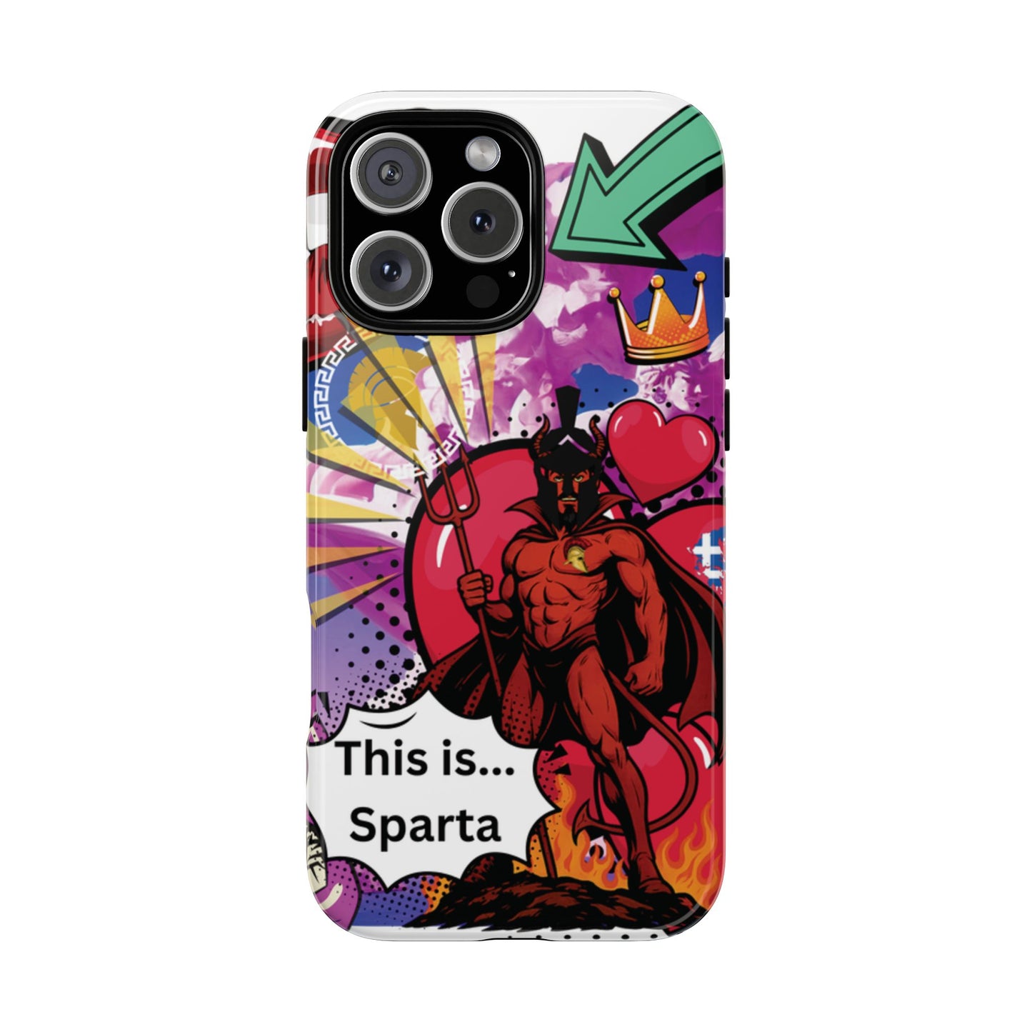 🔥 „To jest Sparta!” – Etui na telefon Pop Art Devil
