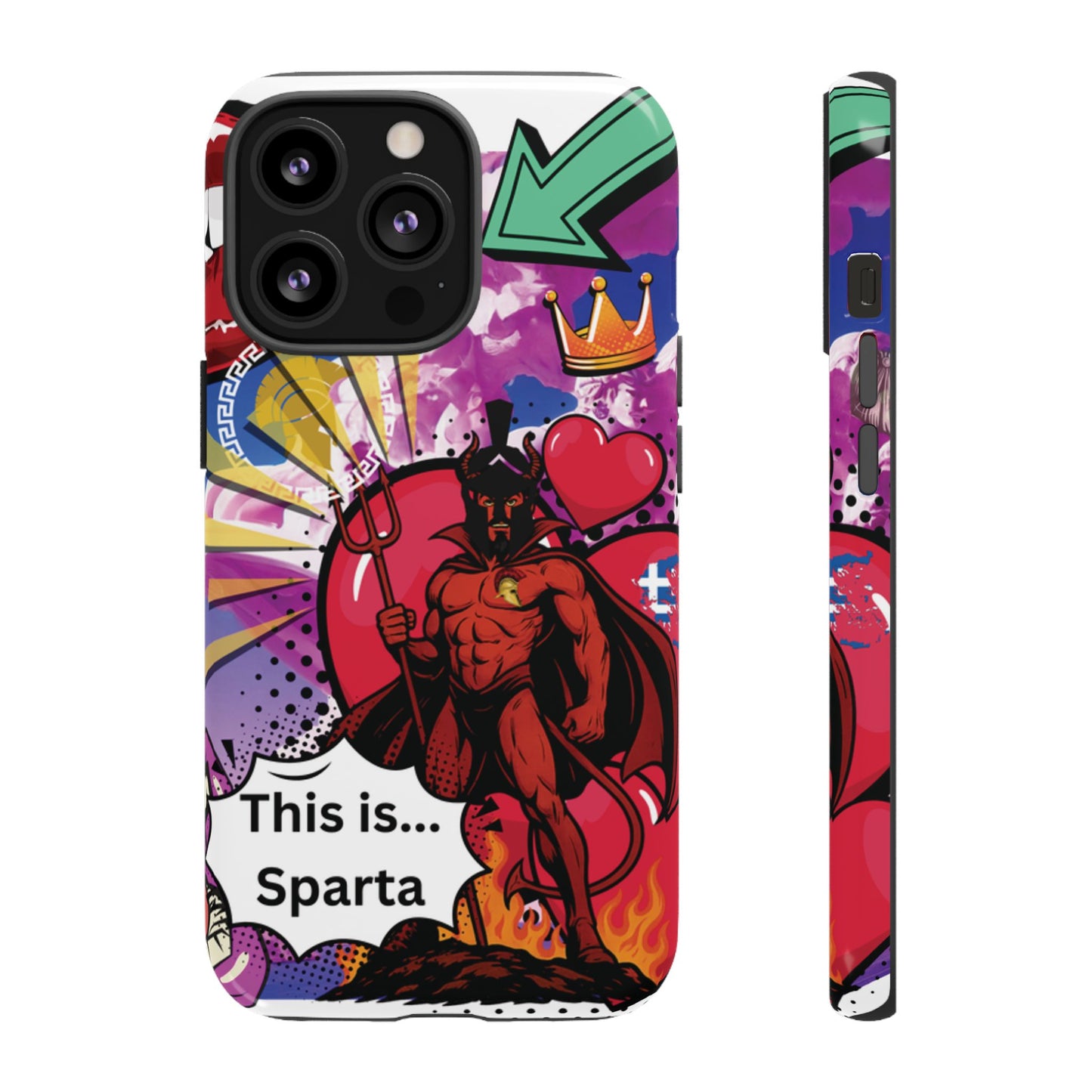 🔥 „To jest Sparta!” – Etui na telefon Pop Art Devil