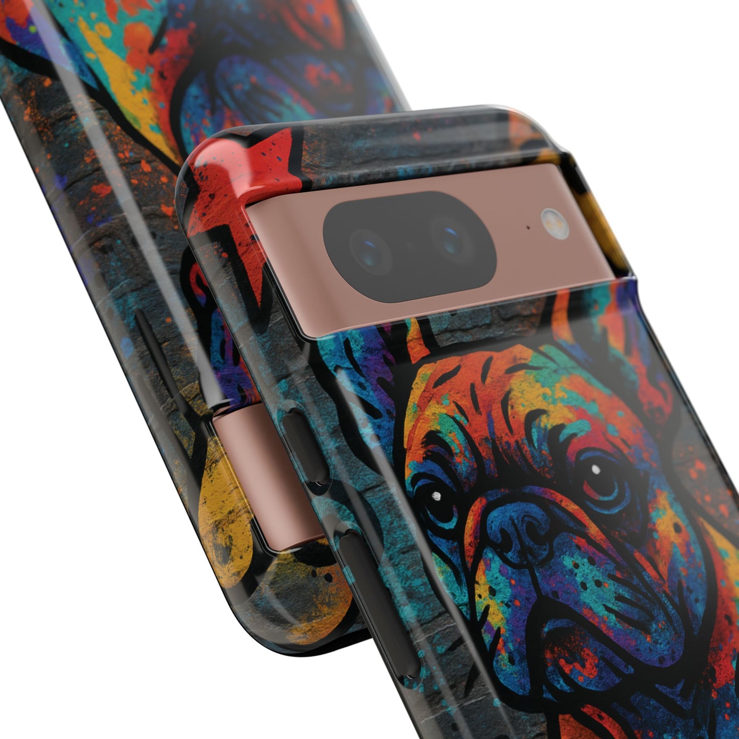 “Urban Woof – Graffiti Dog Phone Case in Street Art Style”
