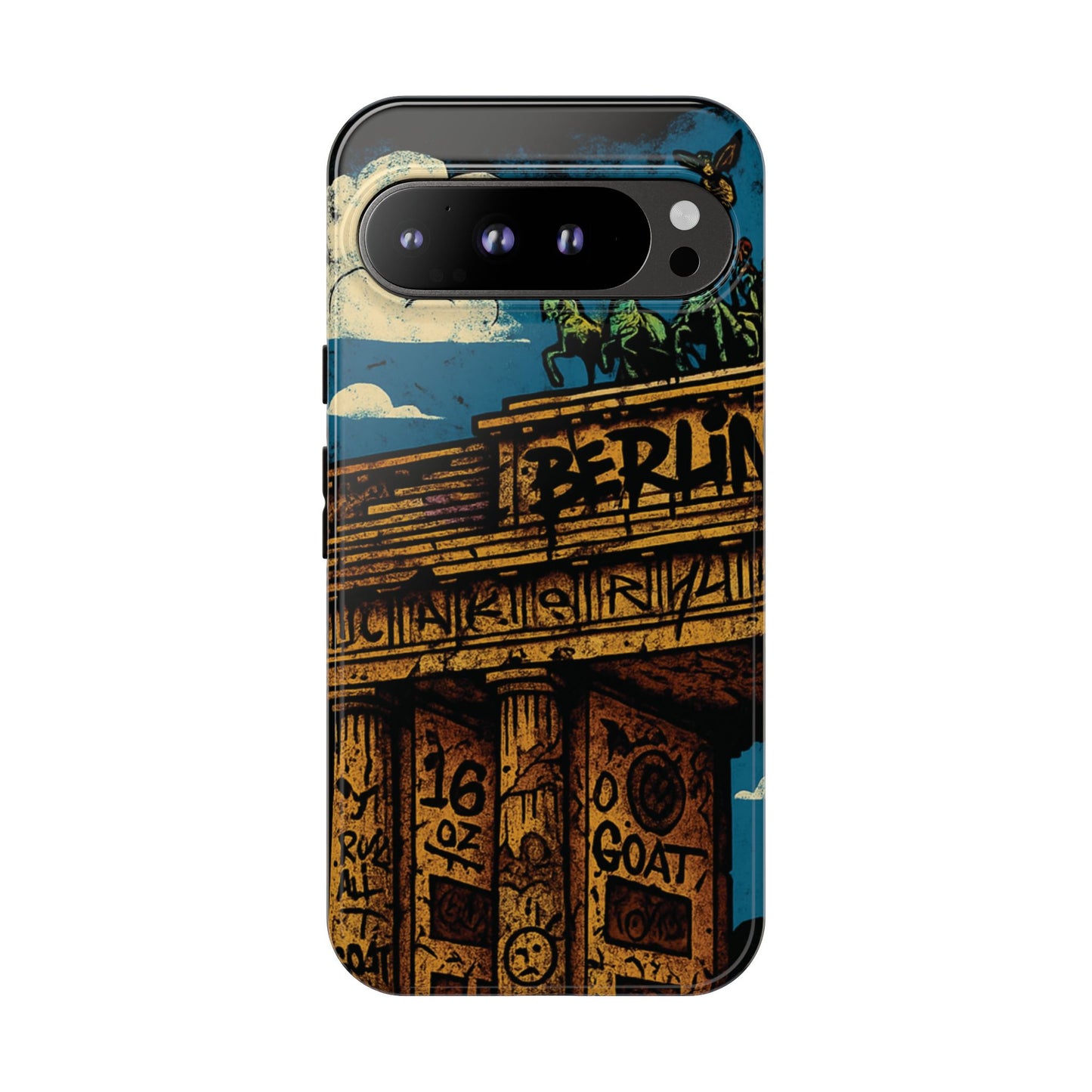 „Berlin Raw – Etui na telefon w stylu ulicznym z Bramą Brandenburską w stylu graffiti”