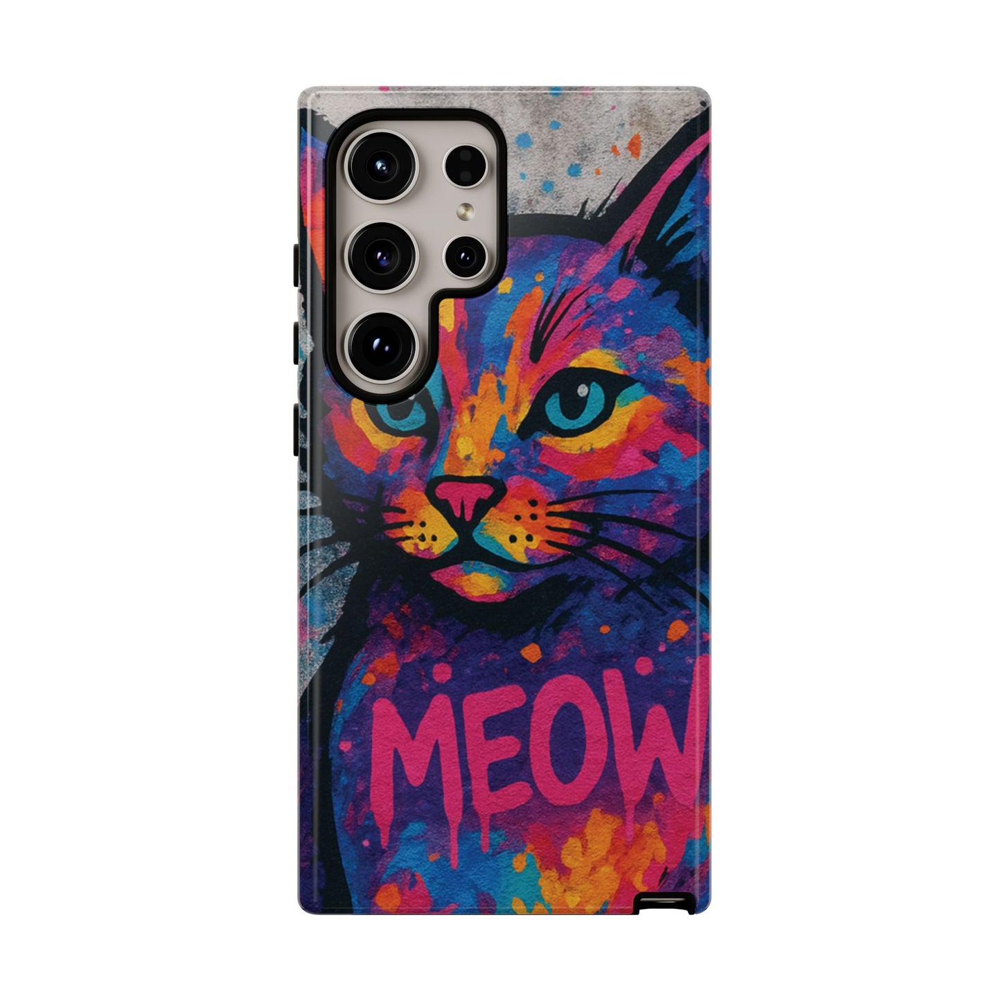 “Meow Madness – Graffiti Cat Phone Case in Street Art Look”