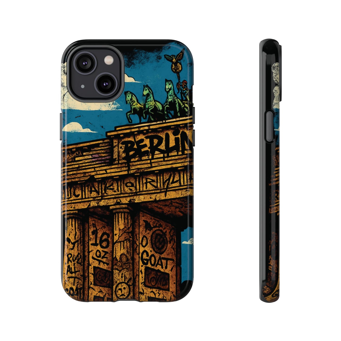 „Berlin Raw – Etui na telefon w stylu ulicznym z Bramą Brandenburską w stylu graffiti”