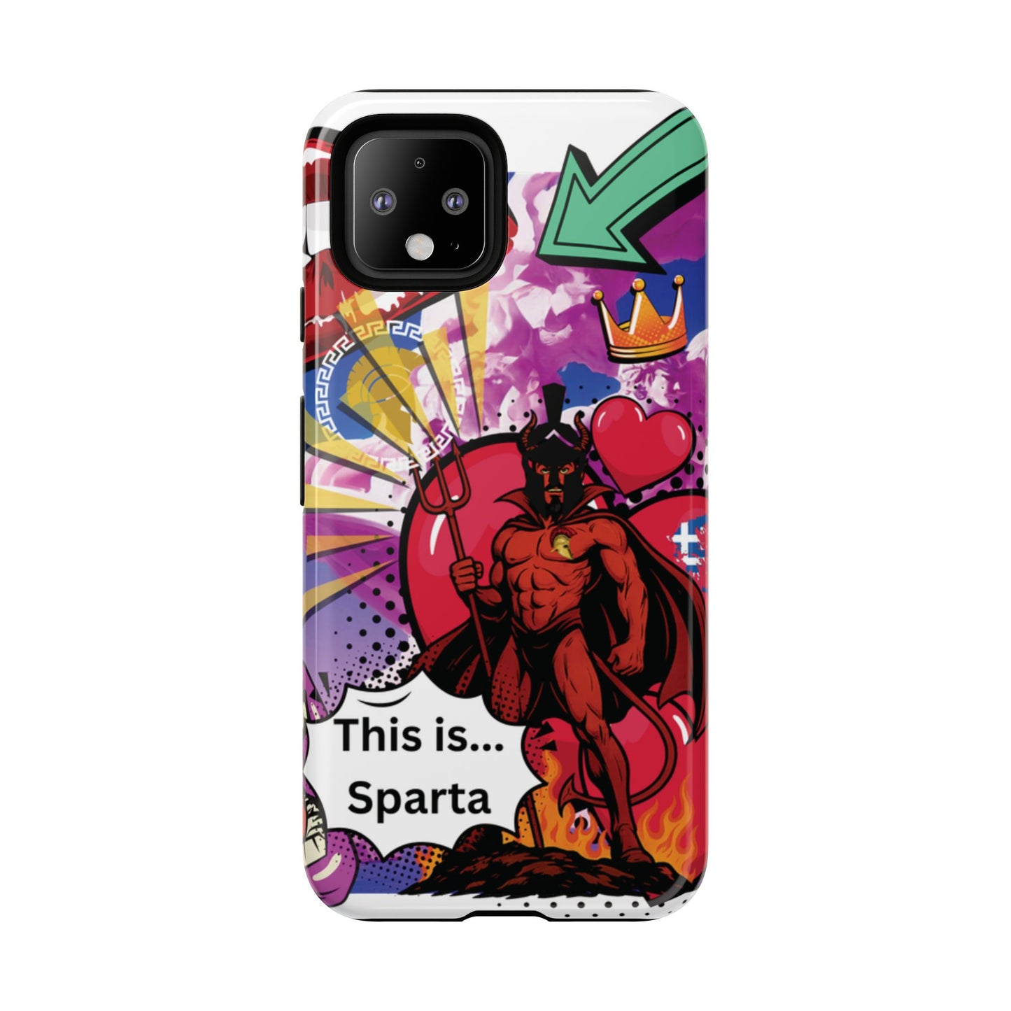🔥 „To jest Sparta!” – Etui na telefon Pop Art Devil