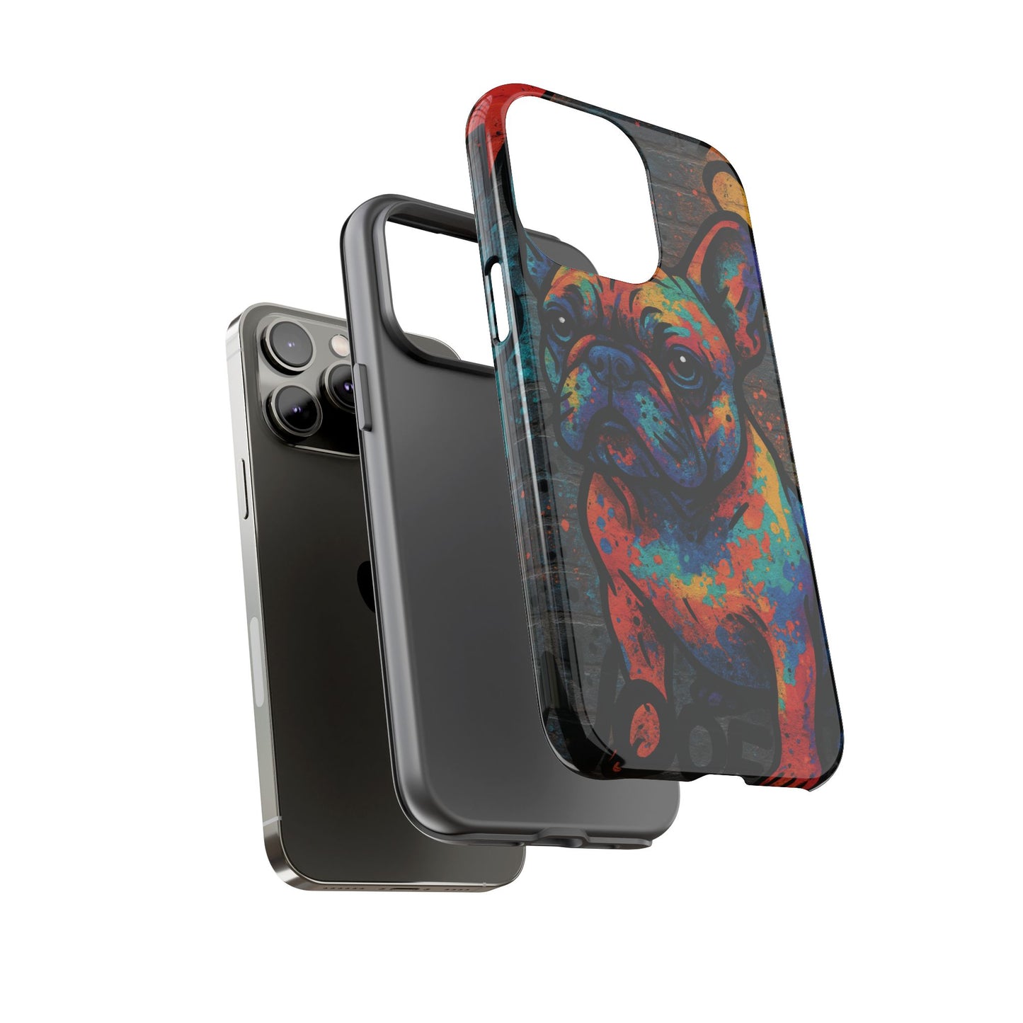 “Urban Woof – Graffiti Dog Phone Case in Street Art Style”
