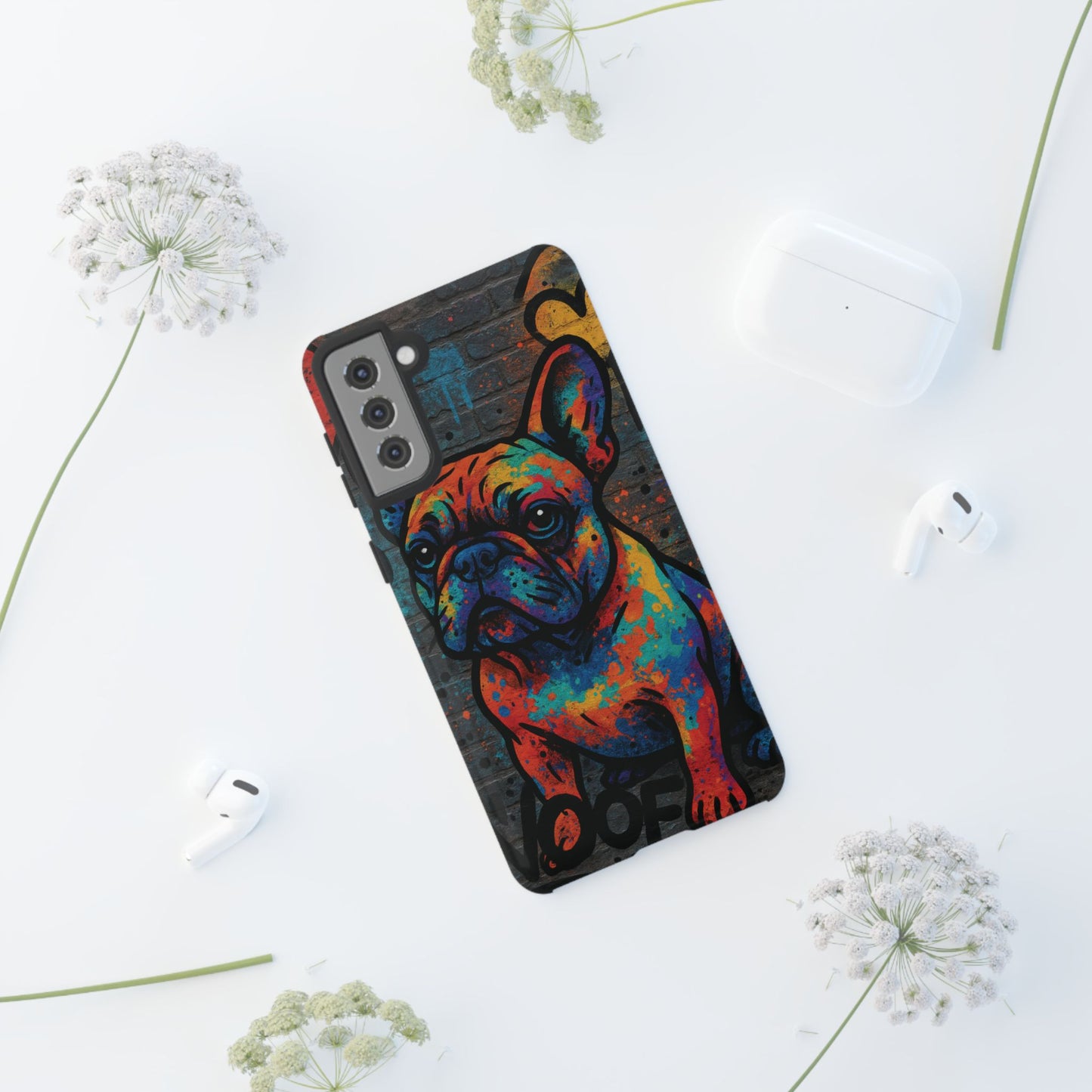 “Urban Woof – Graffiti Dog Phone Case in Street Art Style”