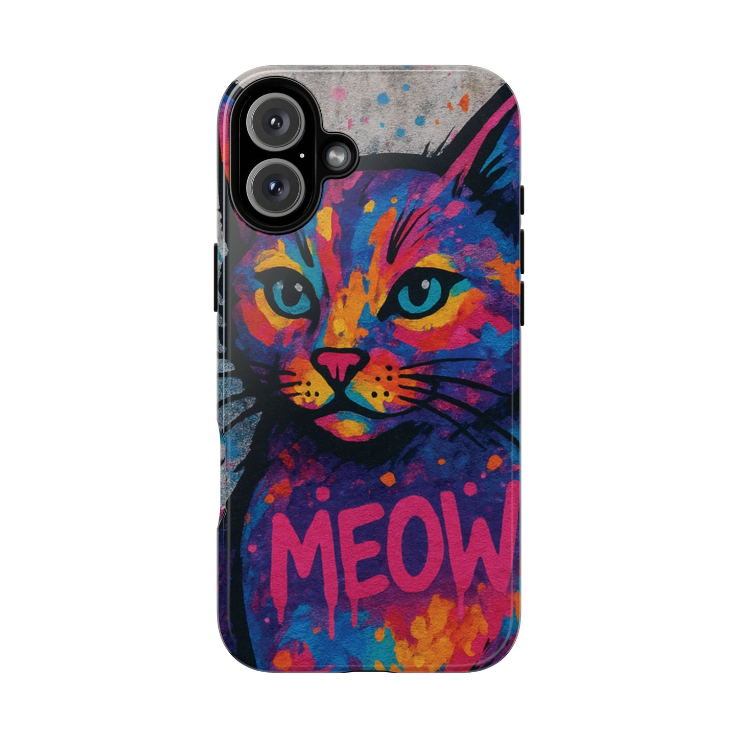 “Meow Madness – Graffiti Cat Phone Case in Street Art Look”