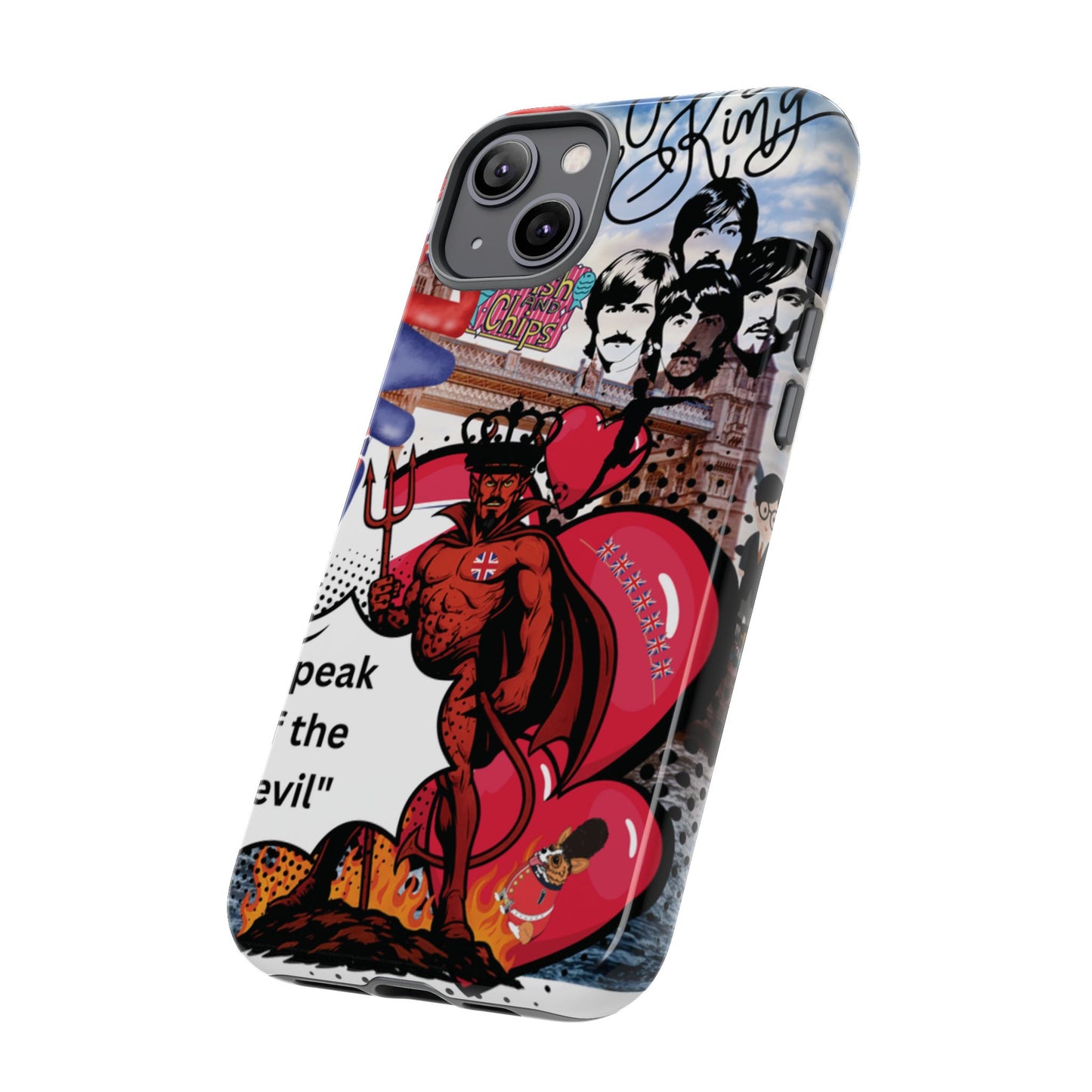 “Speak of the Devil” – Britpop meets Prince of Hell Phone Case