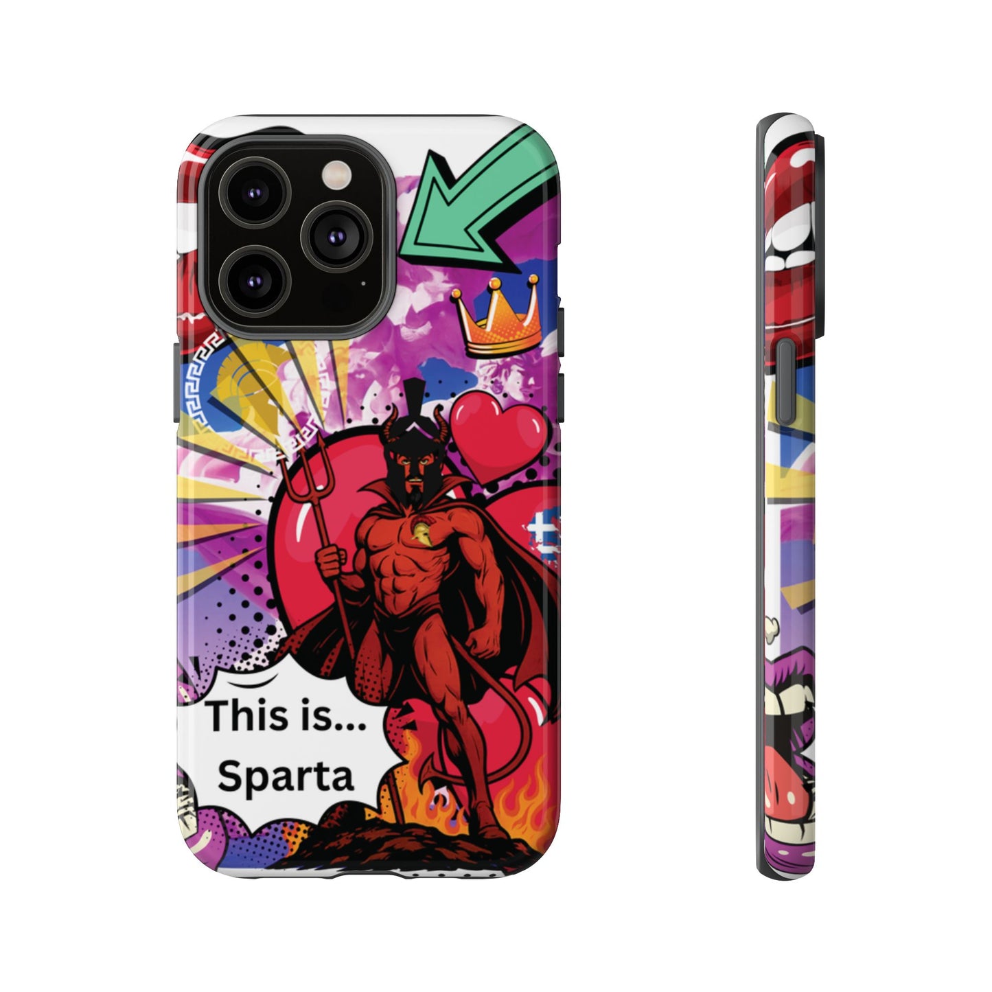 🔥 „To jest Sparta!” – Etui na telefon Pop Art Devil