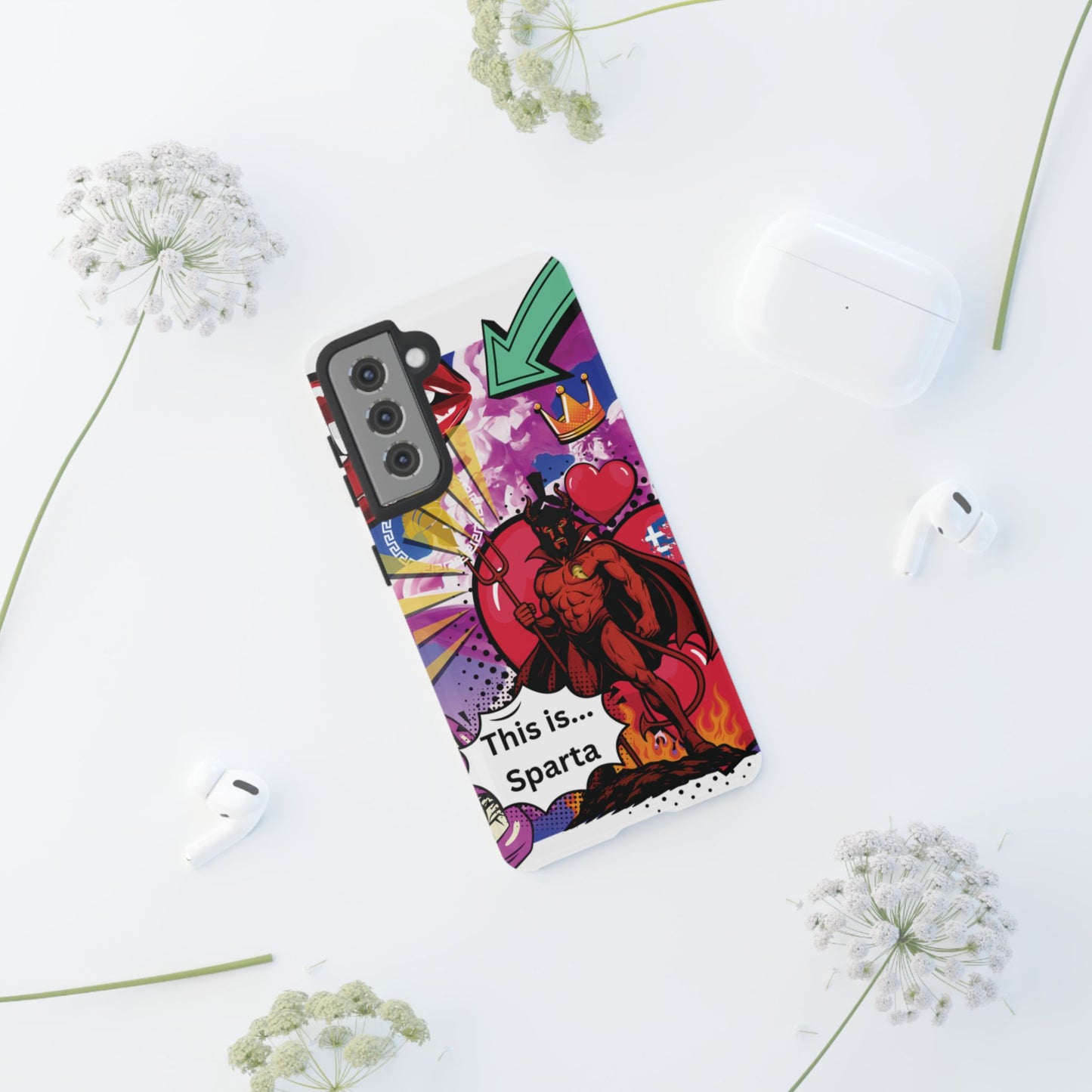 🔥 „To jest Sparta!” – Etui na telefon Pop Art Devil