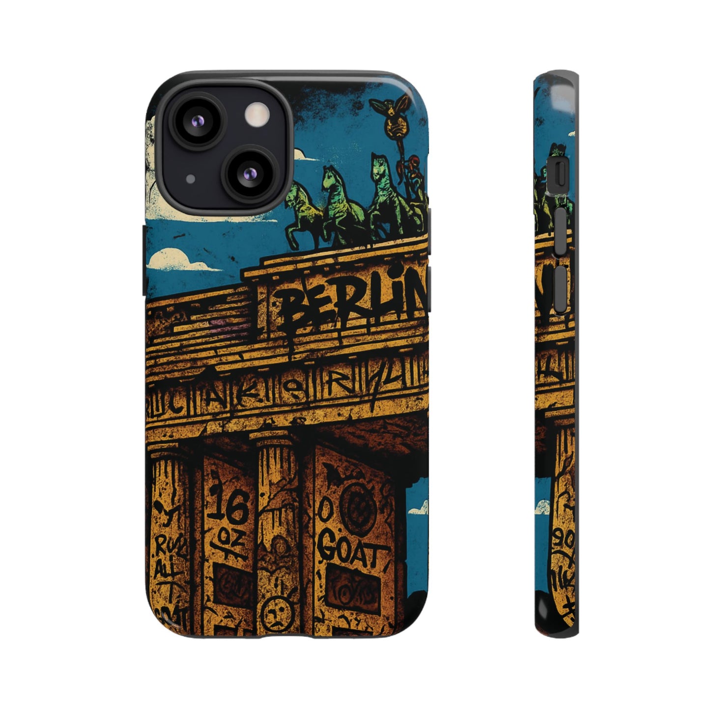 „Berlin Raw – Etui na telefon w stylu ulicznym z Bramą Brandenburską w stylu graffiti”