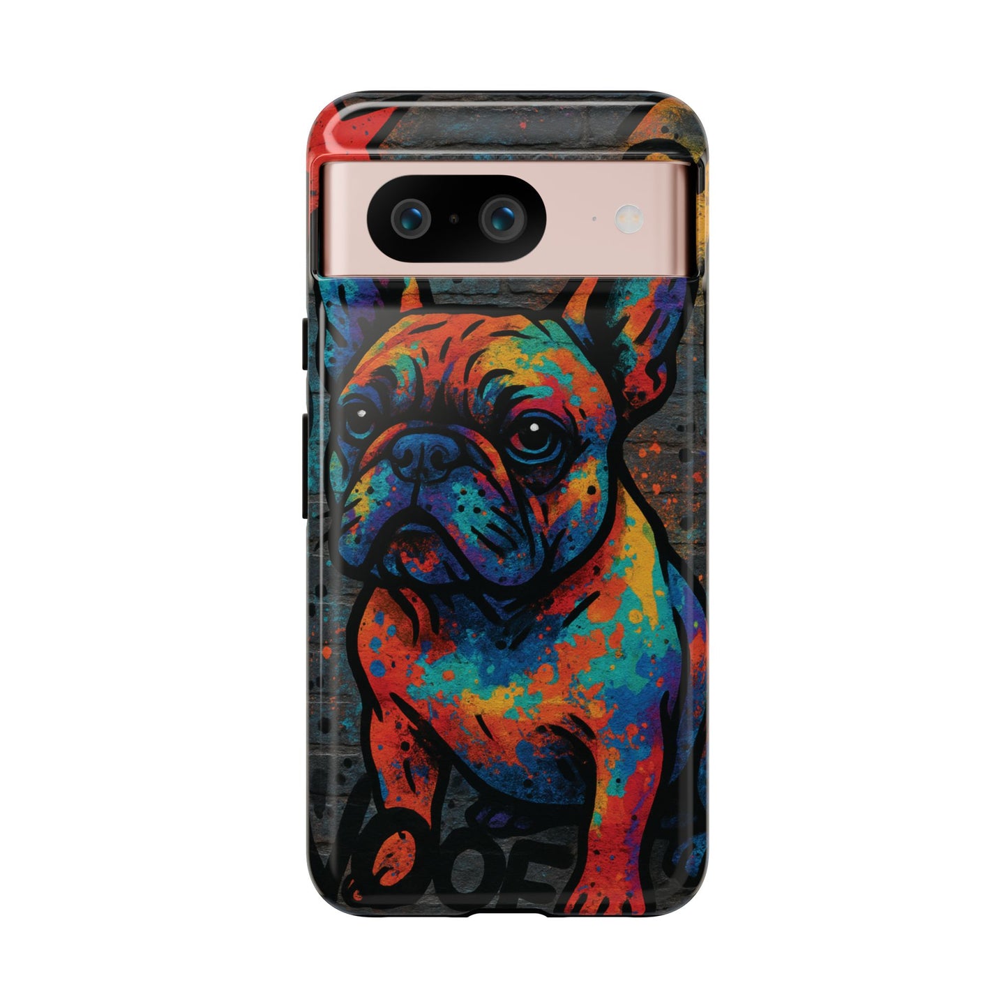 “Urban Woof – Graffiti Dog Phone Case in Street Art Style”