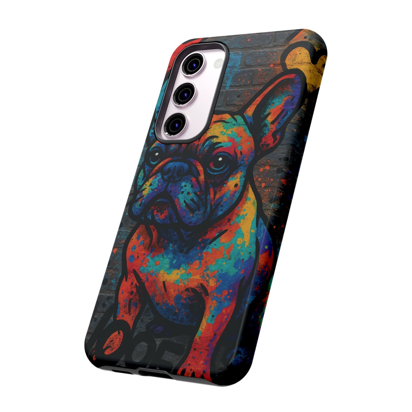 “Urban Woof – Graffiti Dog Phone Case in Street Art Style”