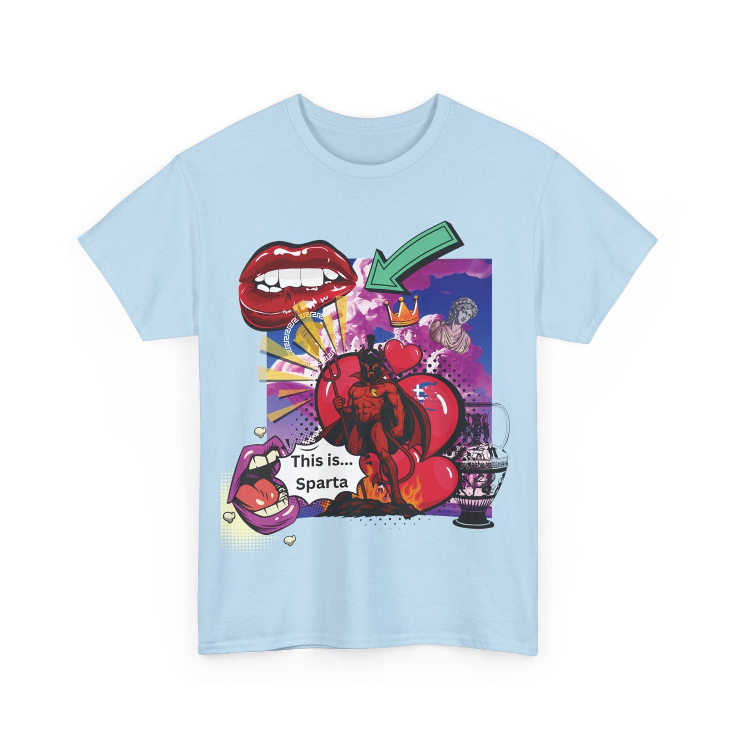 „Miłość, chaos i Sparta” – koszulka pop-art streetwear