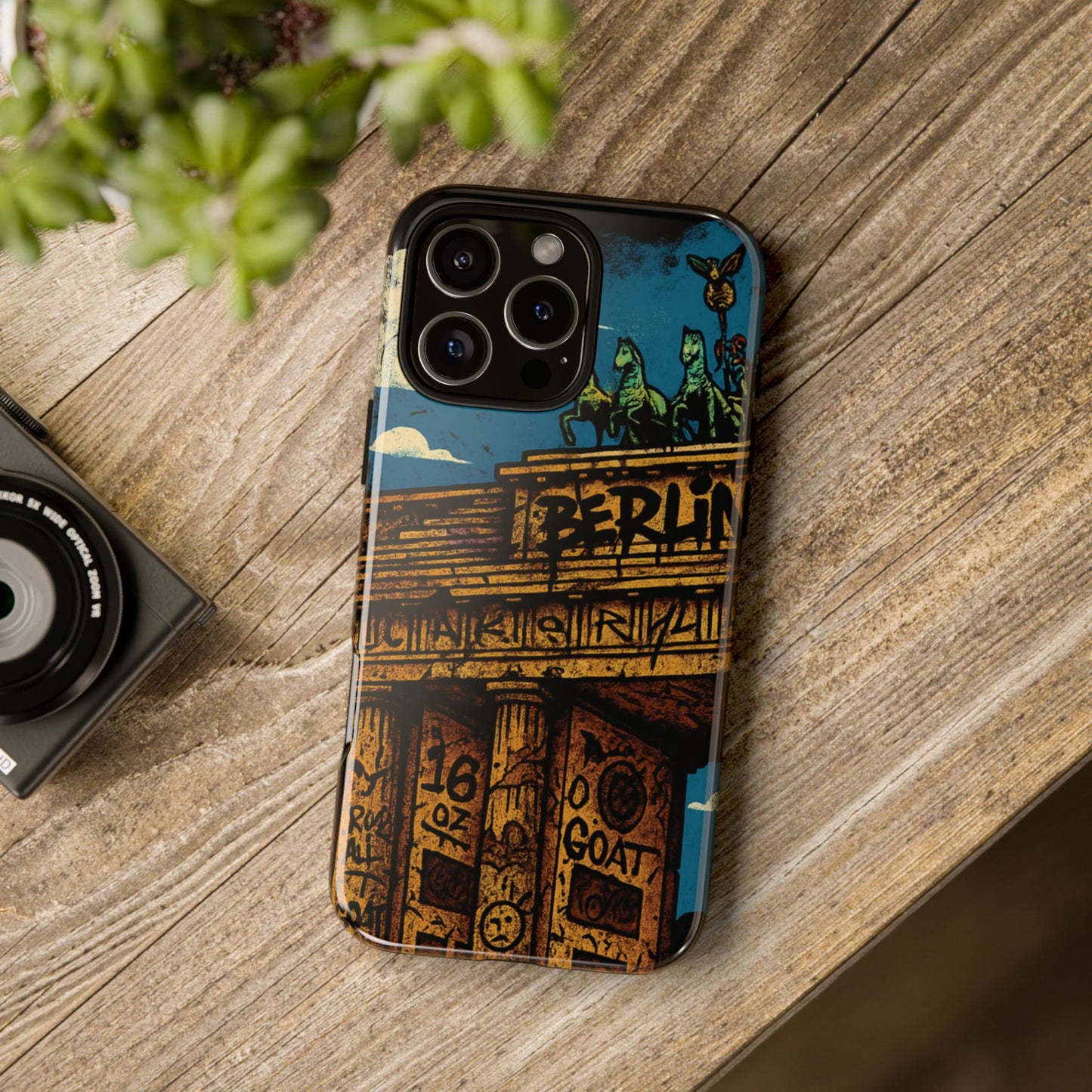 „Berlin Raw – Etui na telefon w stylu ulicznym z Bramą Brandenburską w stylu graffiti”