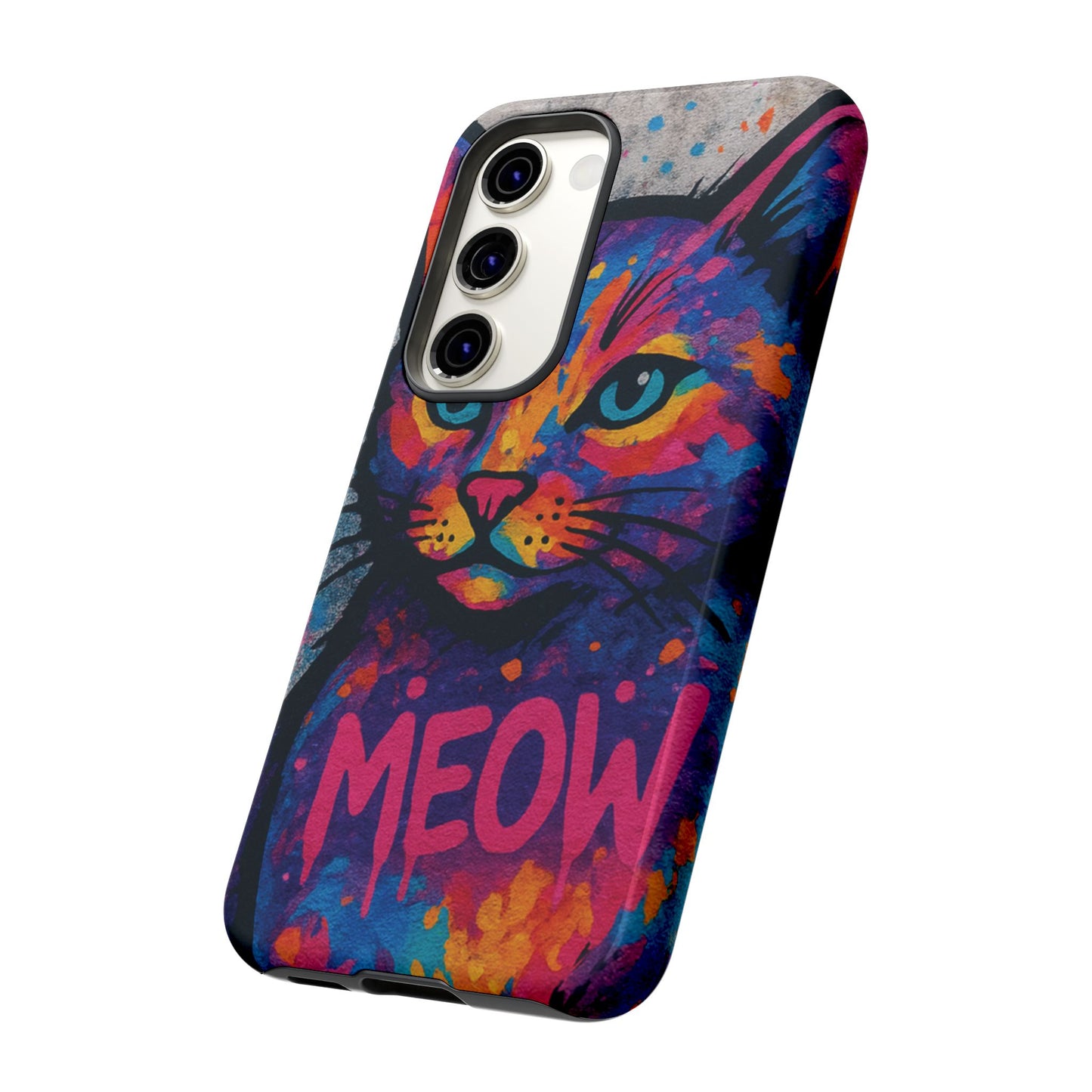 “Meow Madness – Graffiti Cat Phone Case in Street Art Look”