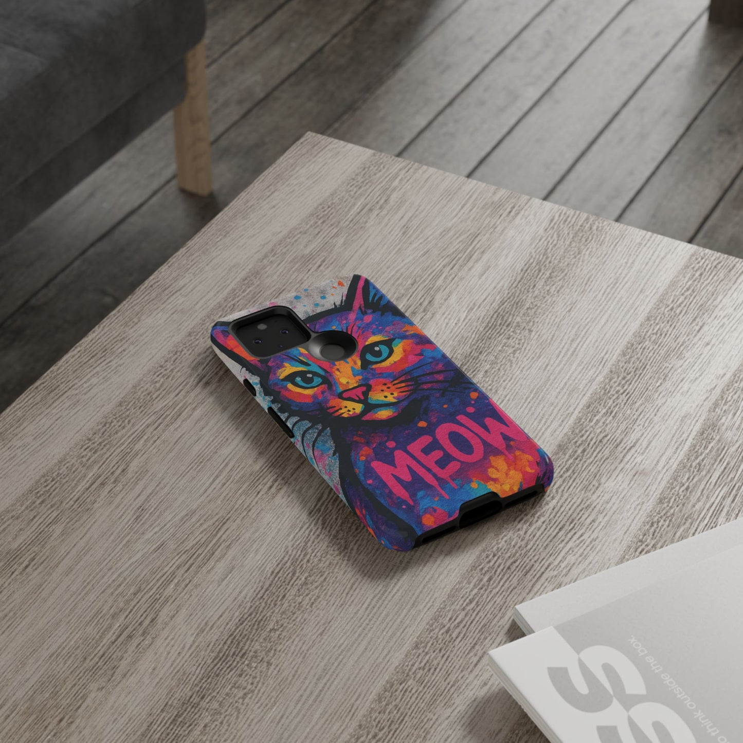 “Meow Madness – Graffiti Cat Phone Case in Street Art Look”