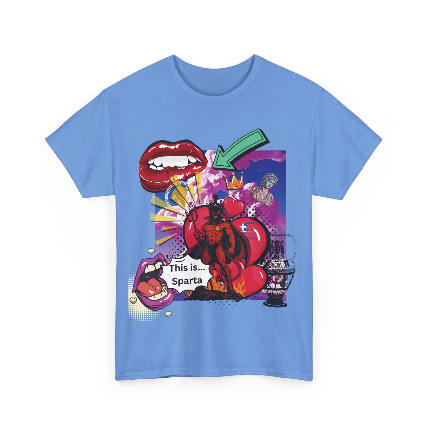 „Miłość, chaos i Sparta” – koszulka pop-art streetwear