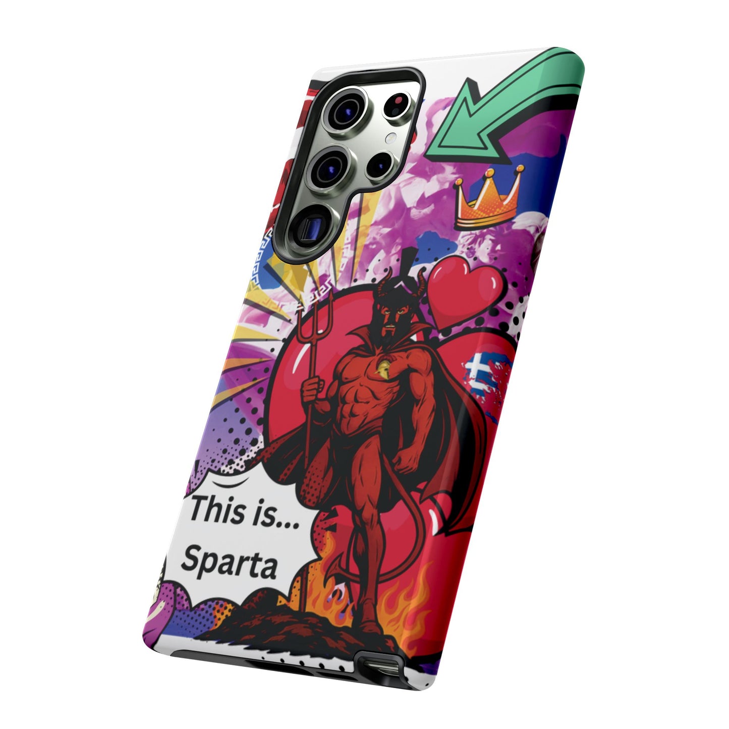 🔥 „To jest Sparta!” – Etui na telefon Pop Art Devil