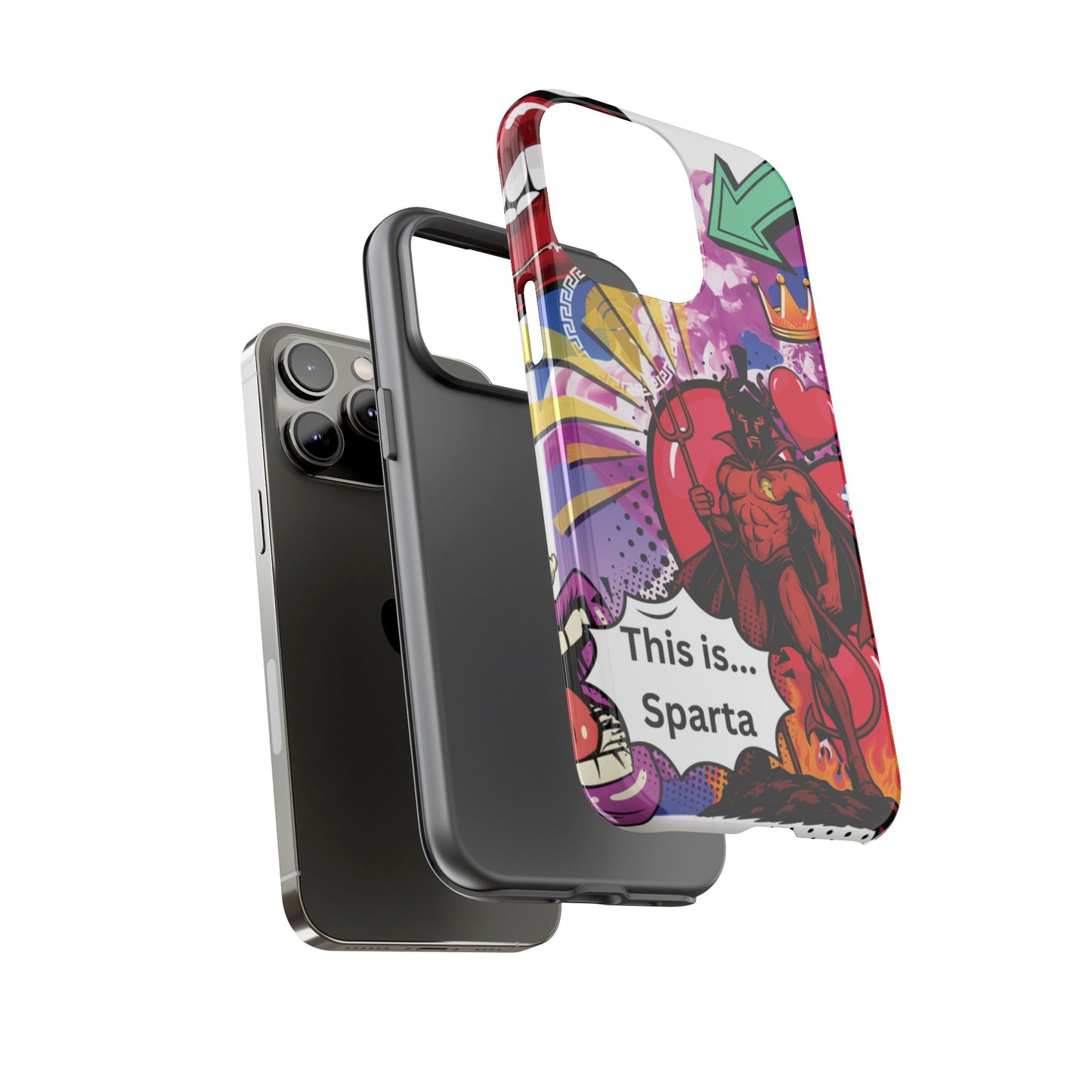 🔥 „To jest Sparta!” – Etui na telefon Pop Art Devil