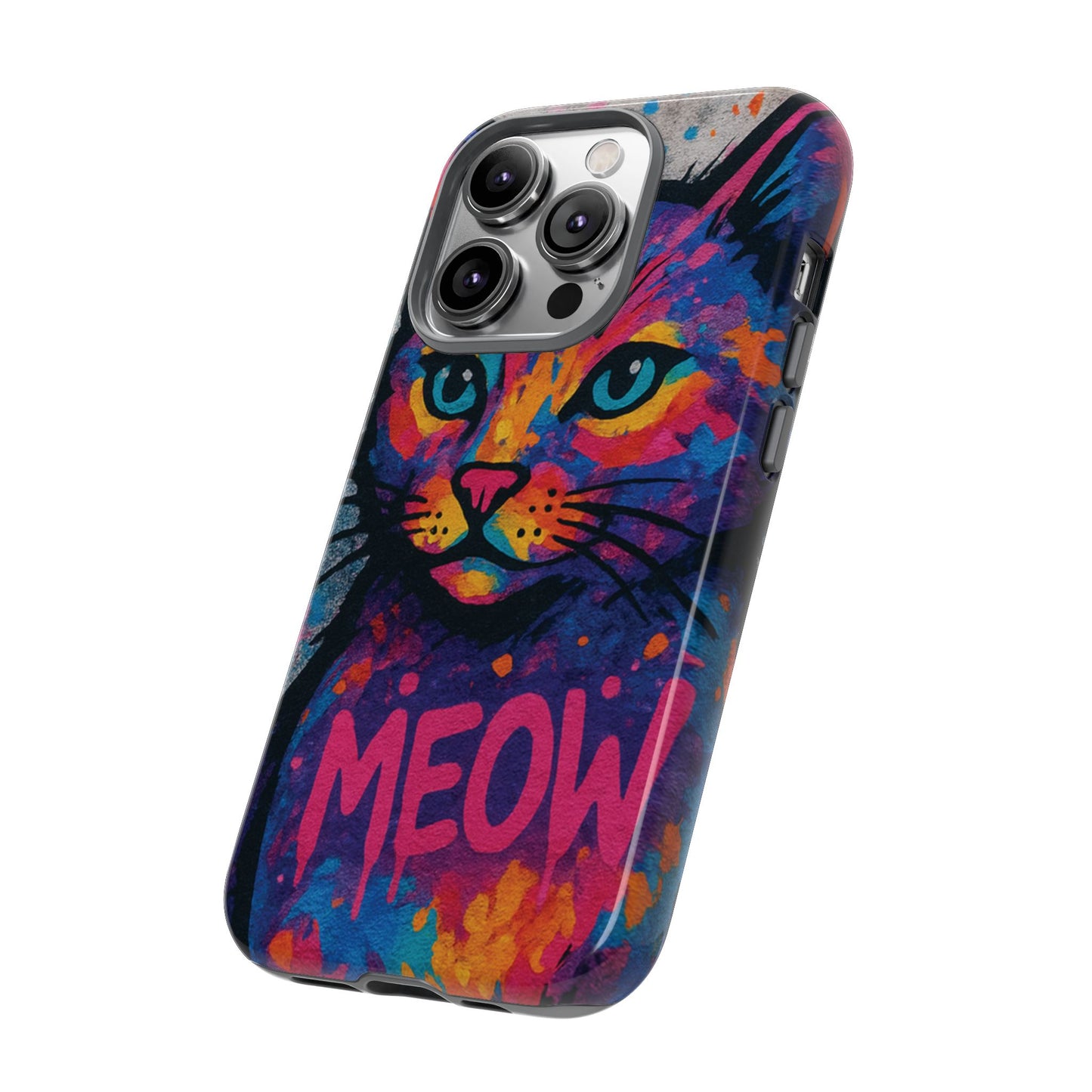 “Meow Madness – Graffiti Cat Phone Case in Street Art Look”