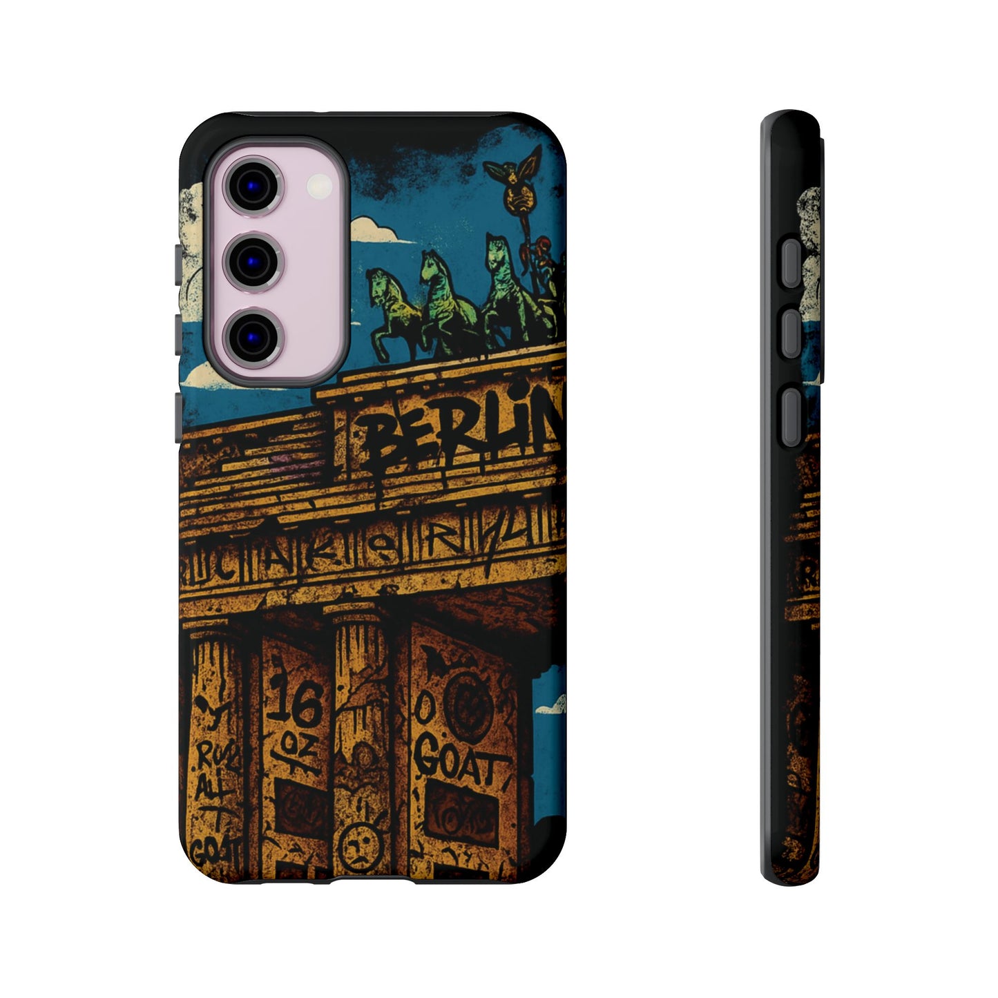 „Berlin Raw – Etui na telefon w stylu ulicznym z Bramą Brandenburską w stylu graffiti”