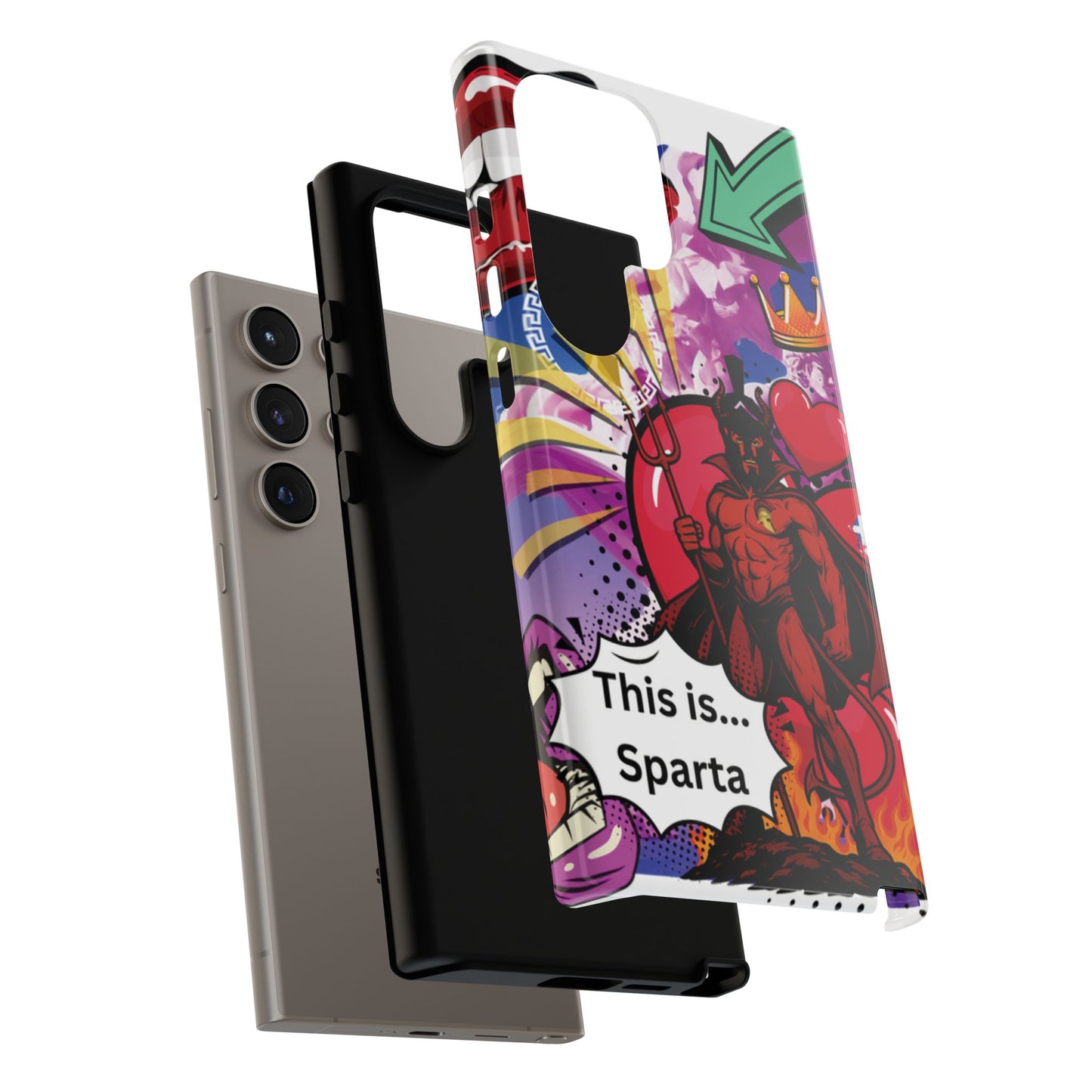 🔥 „To jest Sparta!” – Etui na telefon Pop Art Devil