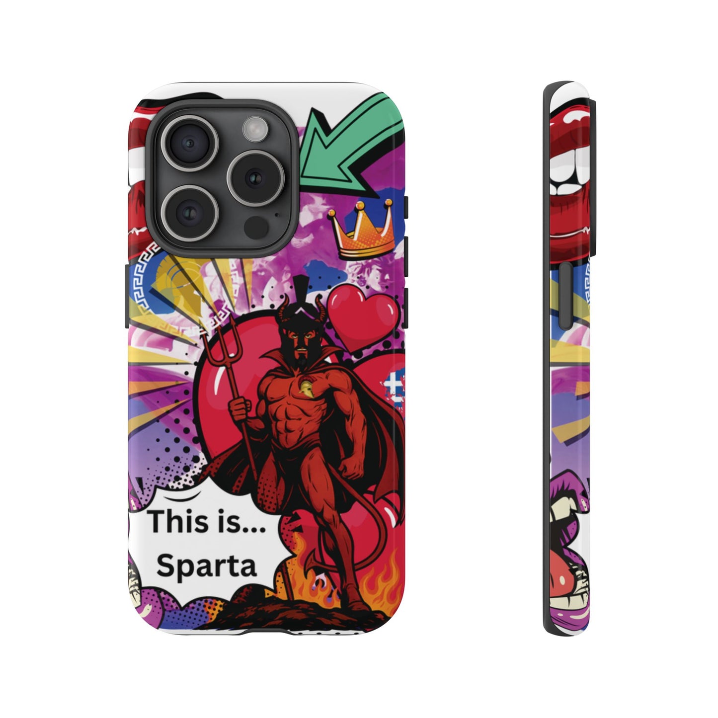 🔥 „To jest Sparta!” – Etui na telefon Pop Art Devil