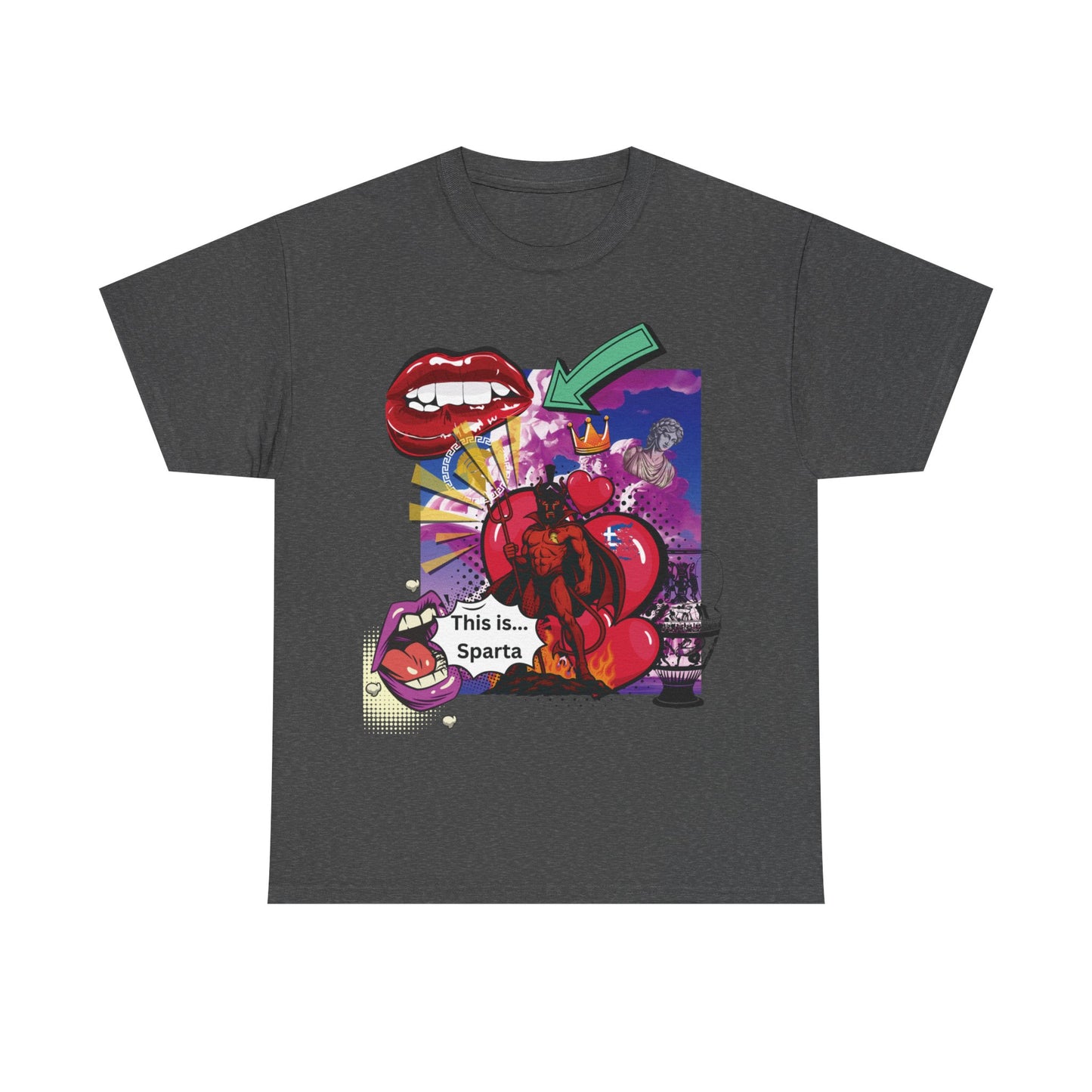 „Miłość, chaos i Sparta” – koszulka pop-art streetwear