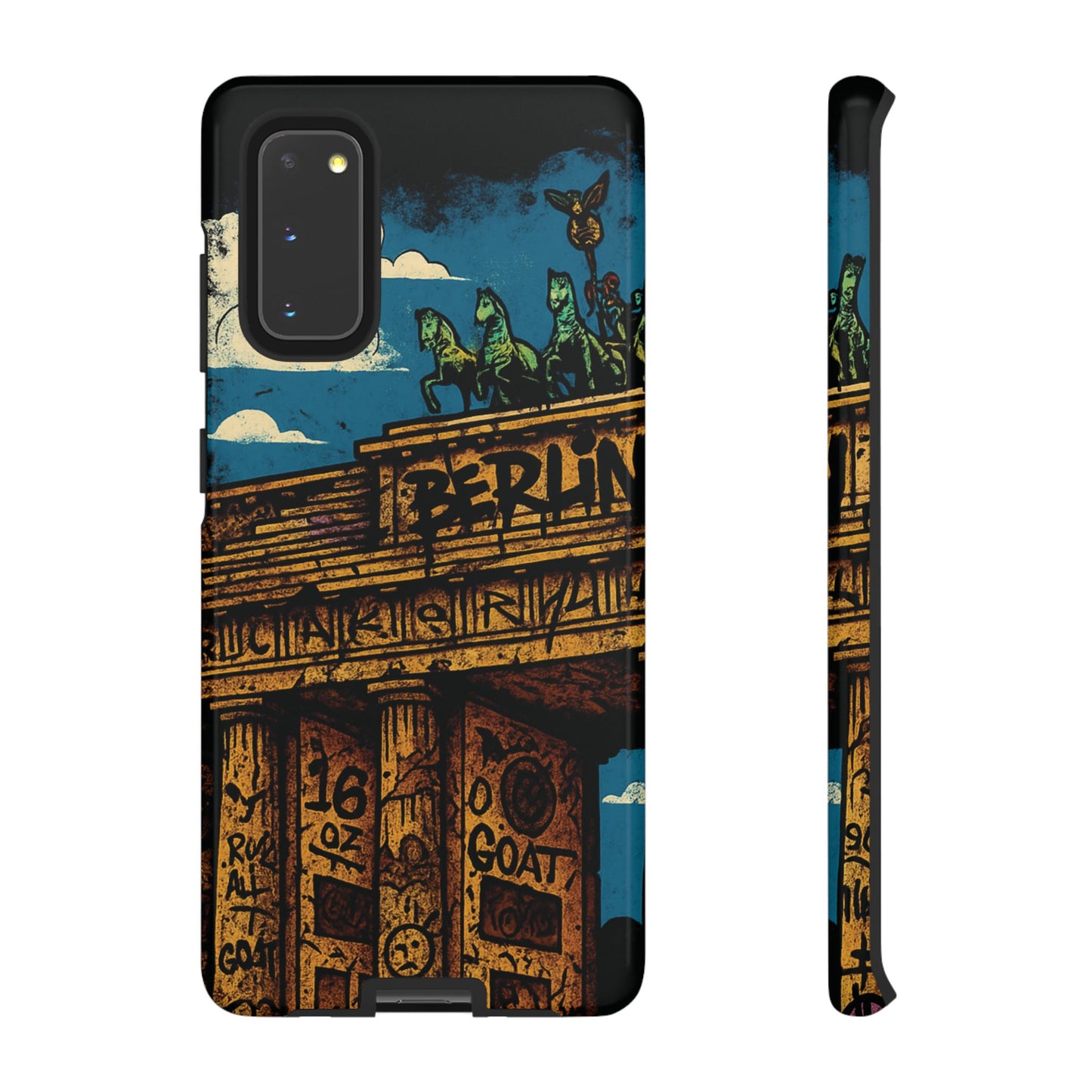 „Berlin Raw – Etui na telefon w stylu ulicznym z Bramą Brandenburską w stylu graffiti”