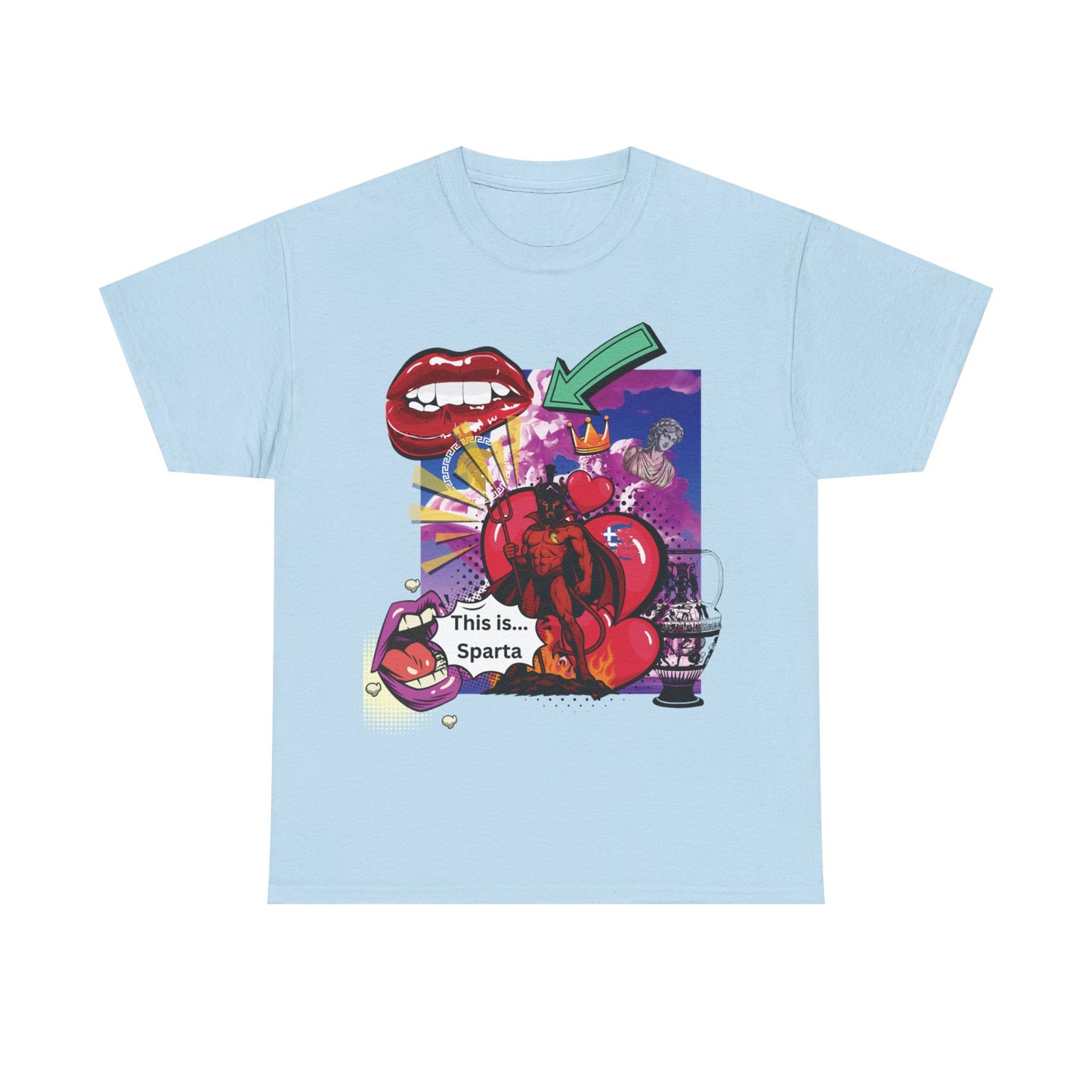 „Miłość, chaos i Sparta” – koszulka pop-art streetwear