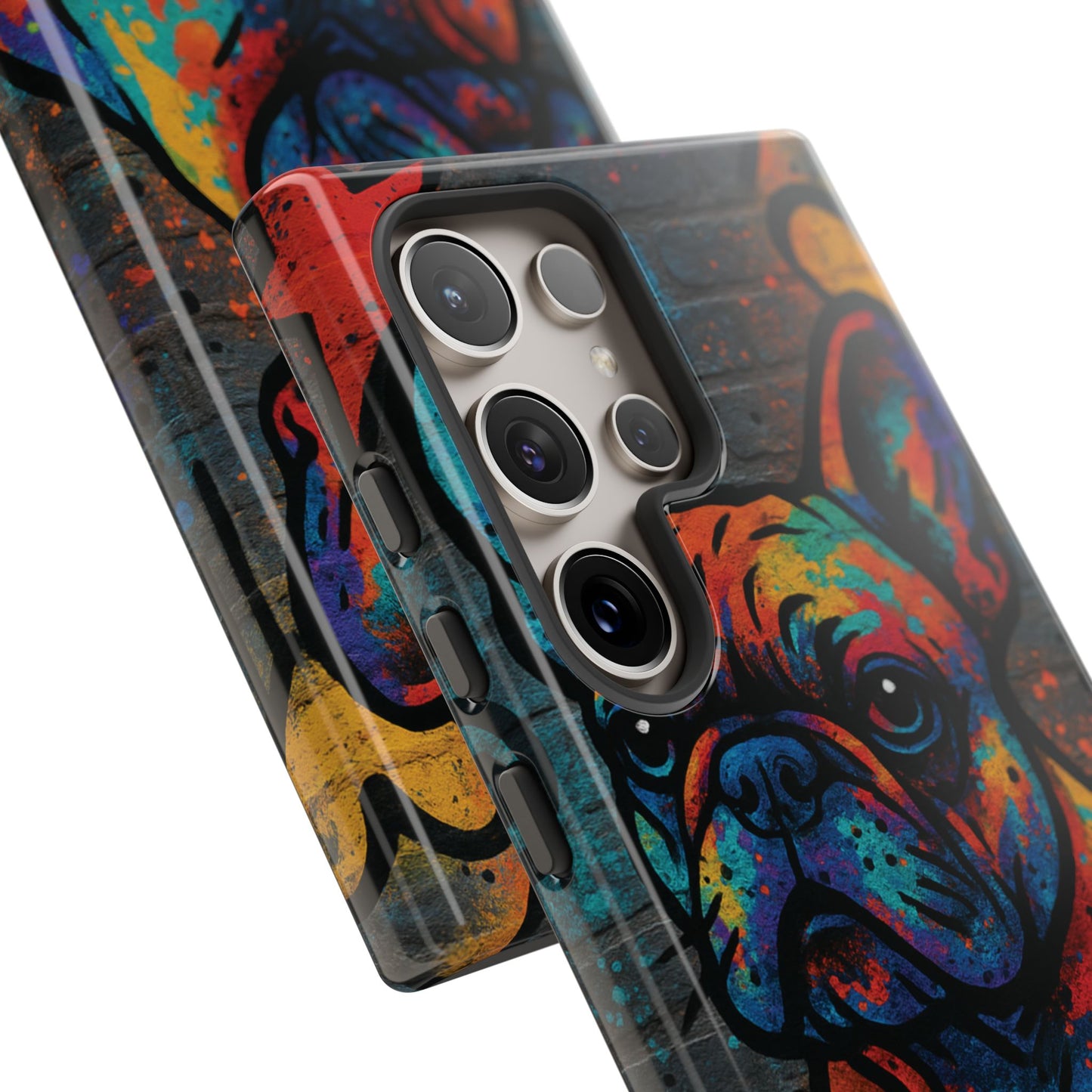 “Urban Woof – Graffiti Dog Phone Case in Street Art Style”