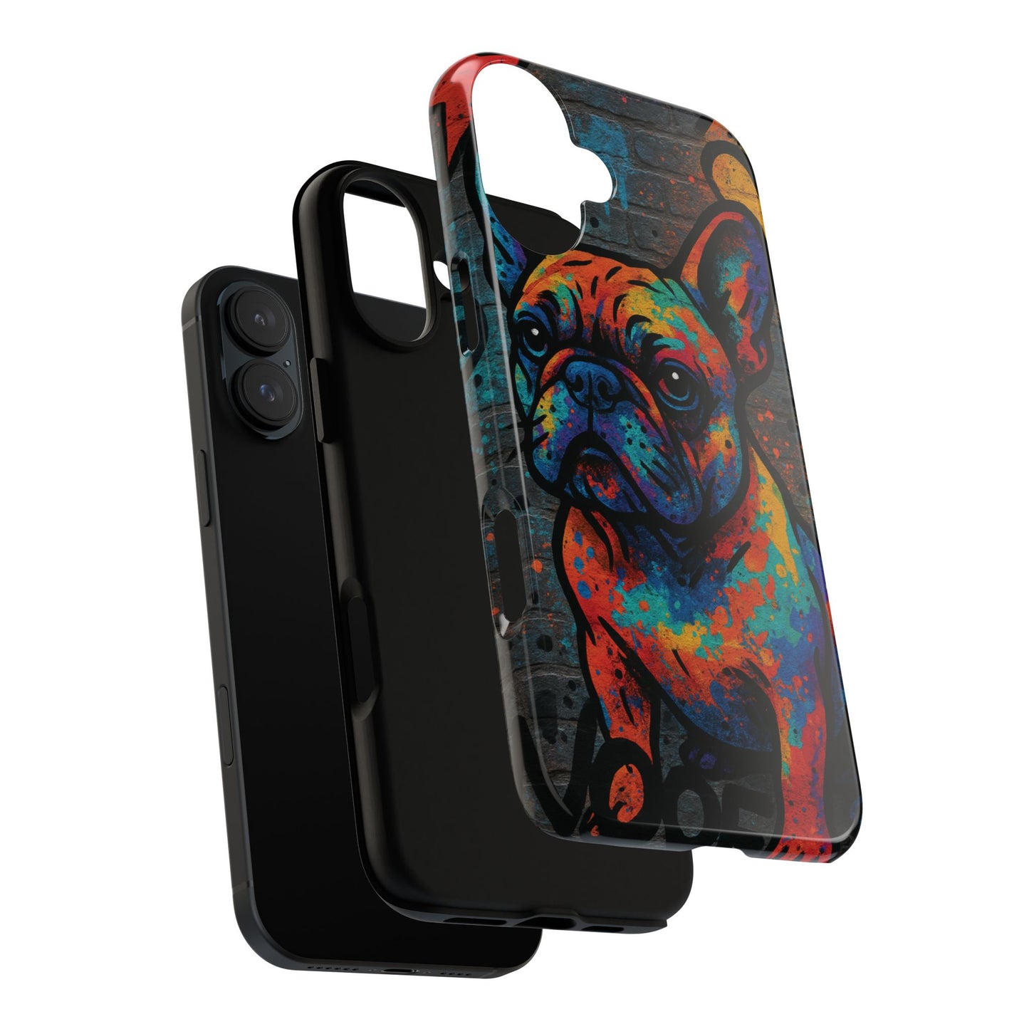 “Urban Woof – Graffiti Dog Phone Case in Street Art Style”
