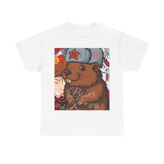 Bober Kwa – Slavic Pop-Art T-Shirt mit Biber-Attitüde