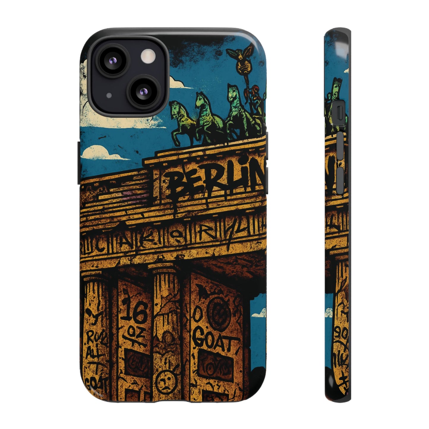 „Berlin Raw – Etui na telefon w stylu ulicznym z Bramą Brandenburską w stylu graffiti”