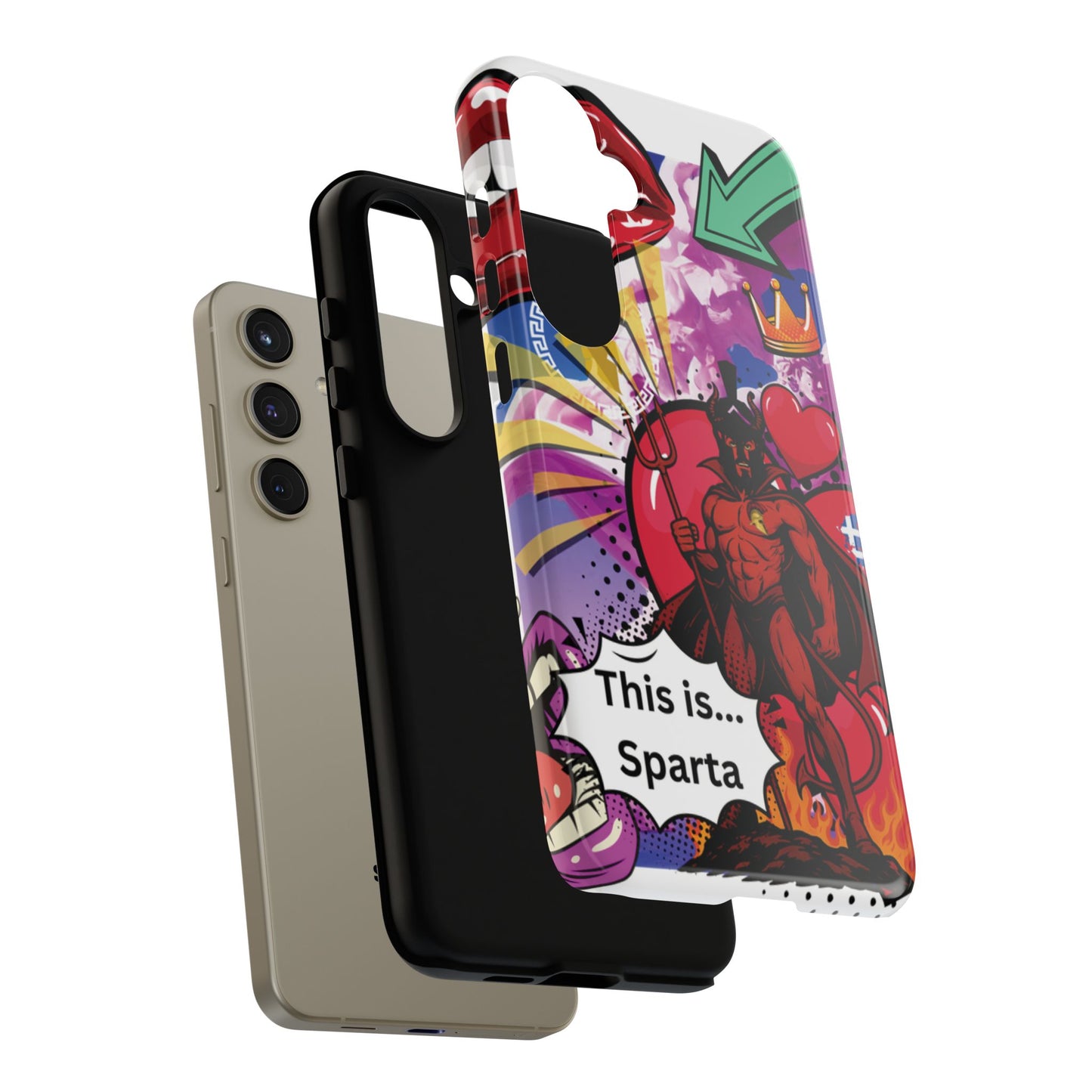 🔥 „To jest Sparta!” – Etui na telefon Pop Art Devil