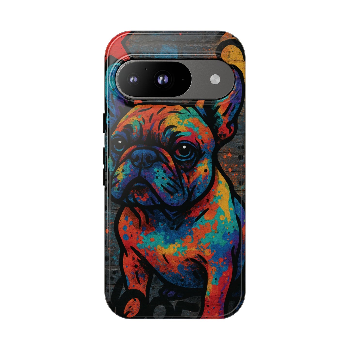 “Urban Woof – Graffiti Dog Phone Case in Street Art Style”