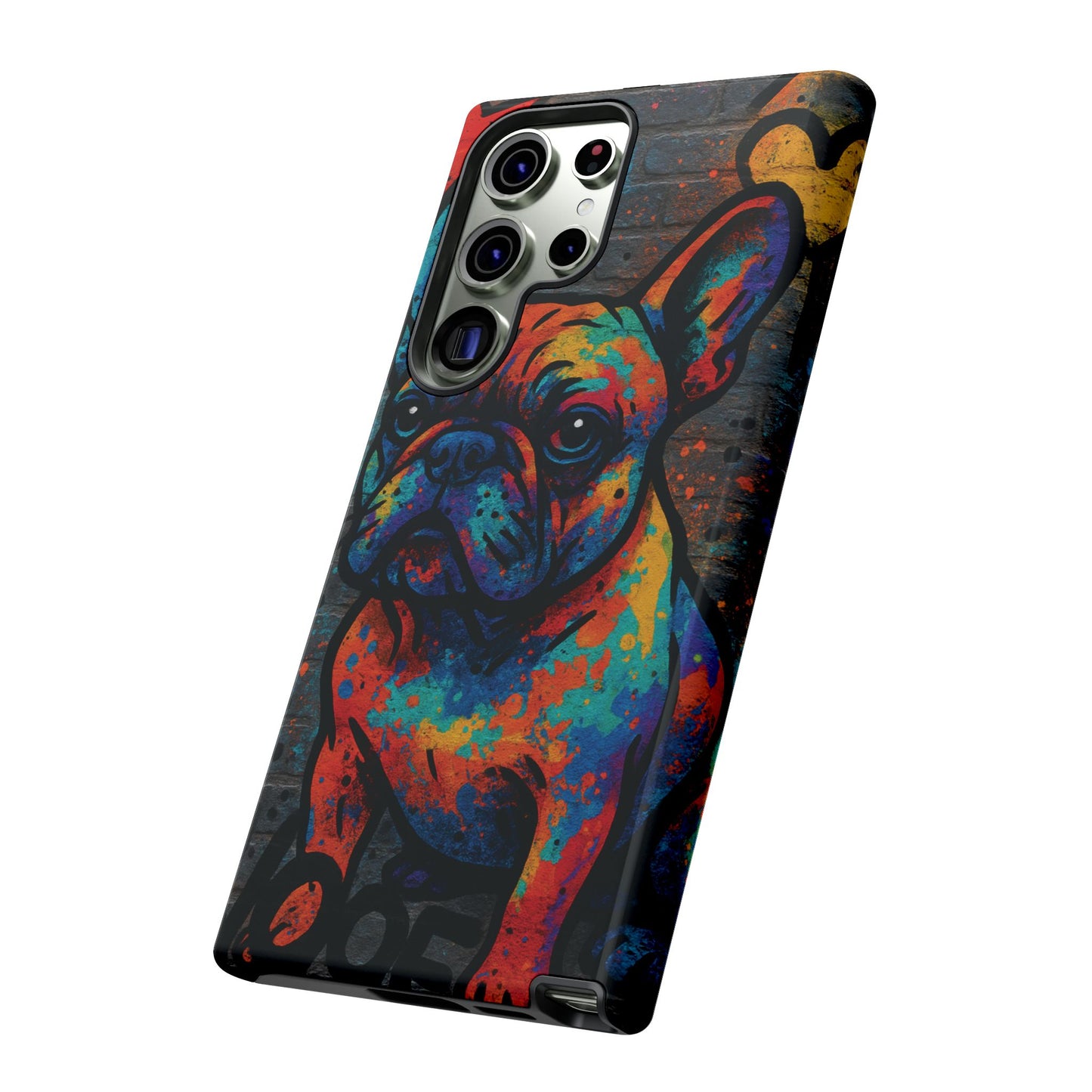 “Urban Woof – Graffiti Dog Phone Case in Street Art Style”