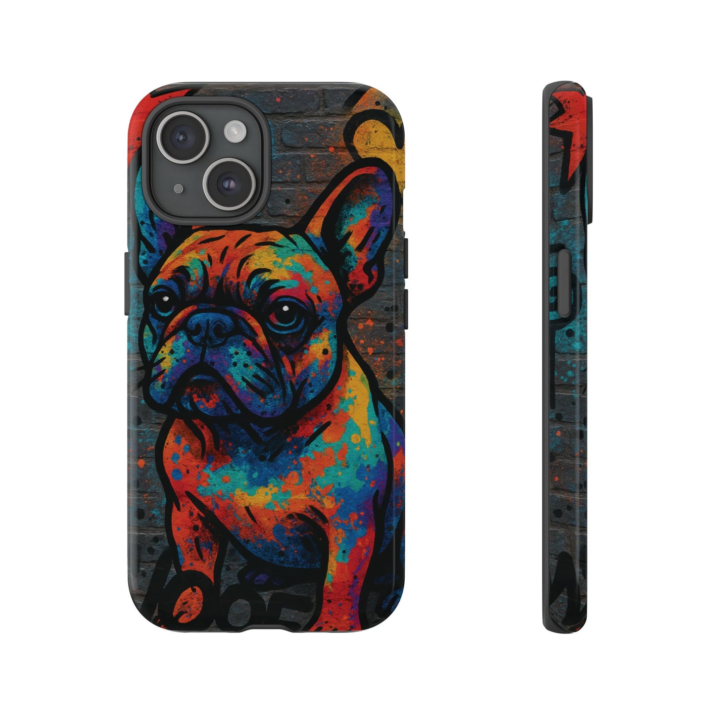 “Urban Woof – Graffiti Dog Phone Case in Street Art Style”