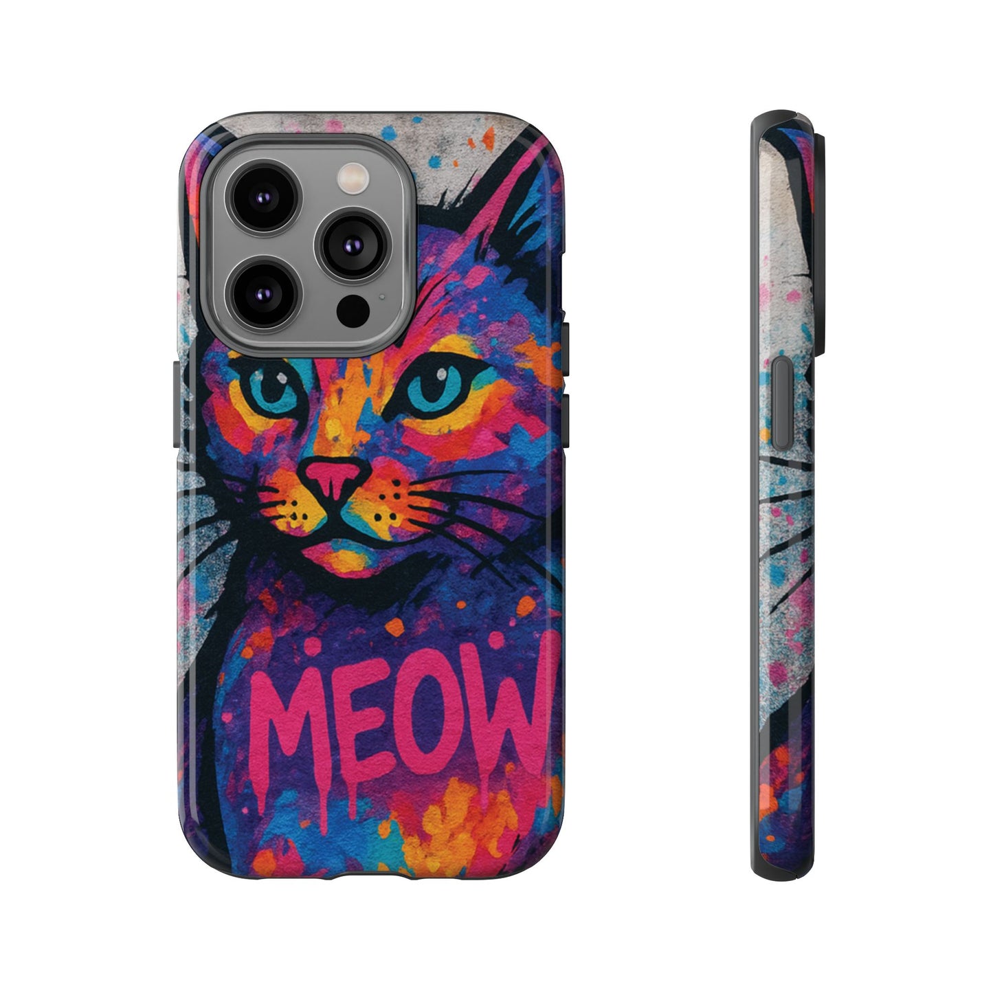 “Meow Madness – Graffiti Cat Phone Case in Street Art Look”