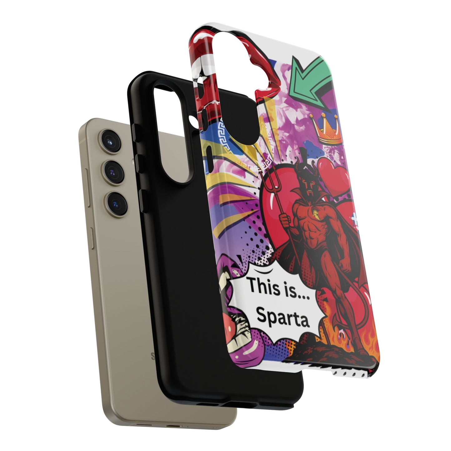 🔥 „To jest Sparta!” – Etui na telefon Pop Art Devil