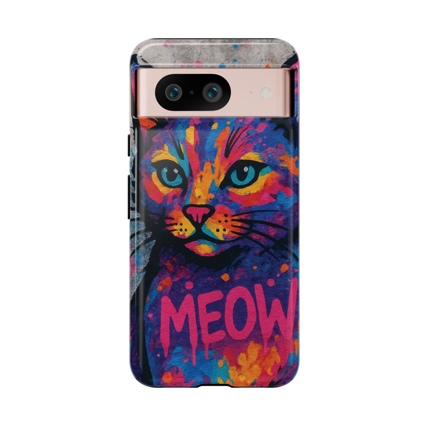 “Meow Madness – Graffiti Cat Phone Case in Street Art Look”